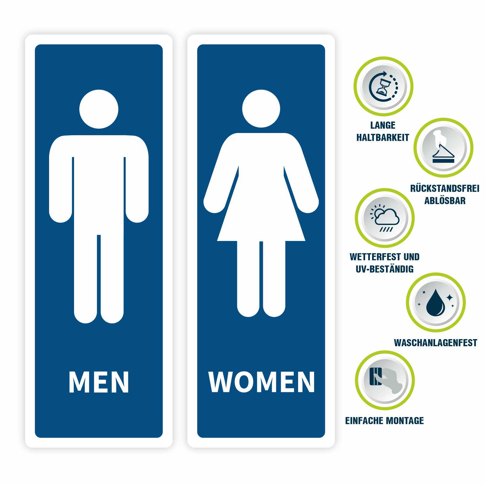 2x Aufkleber WC WOMAN & MAN 21x7,5cm - FOTOFOL
