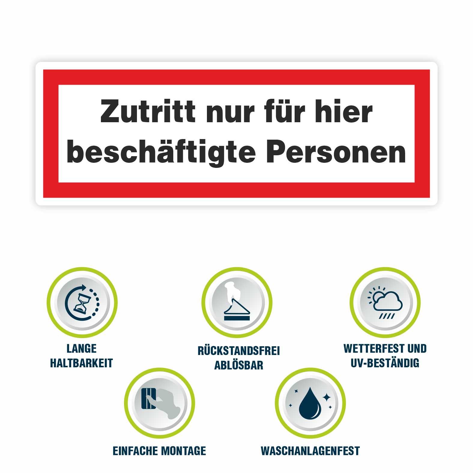 2x Aufkleber "Zutritt nur für hier" 21x7,5cm - FOTOFOL