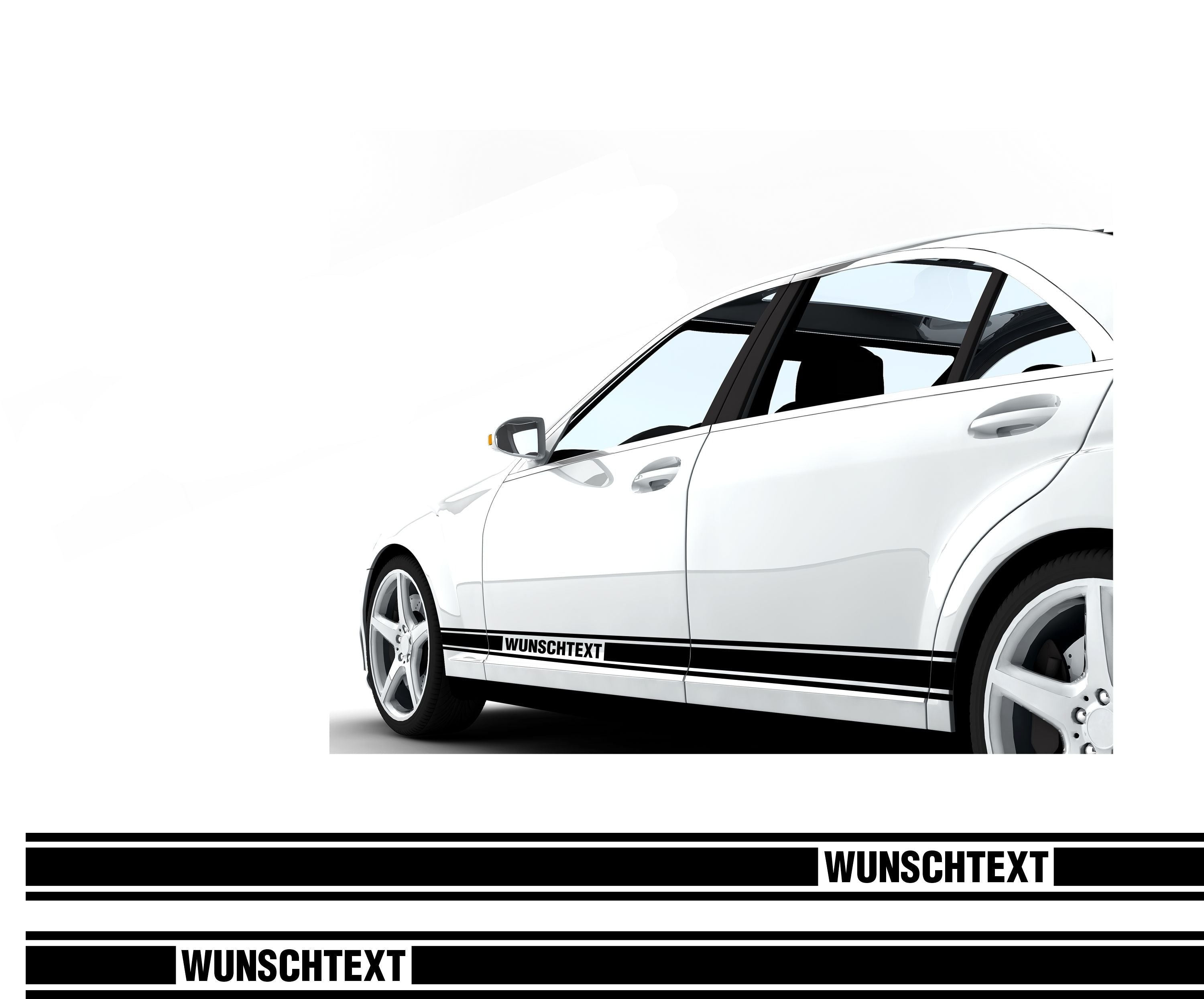 Seitenstreifen Dekorstreifen GT Style Mustang Shelby Autoaufkleber mit Wunschtext - FOTOFOL