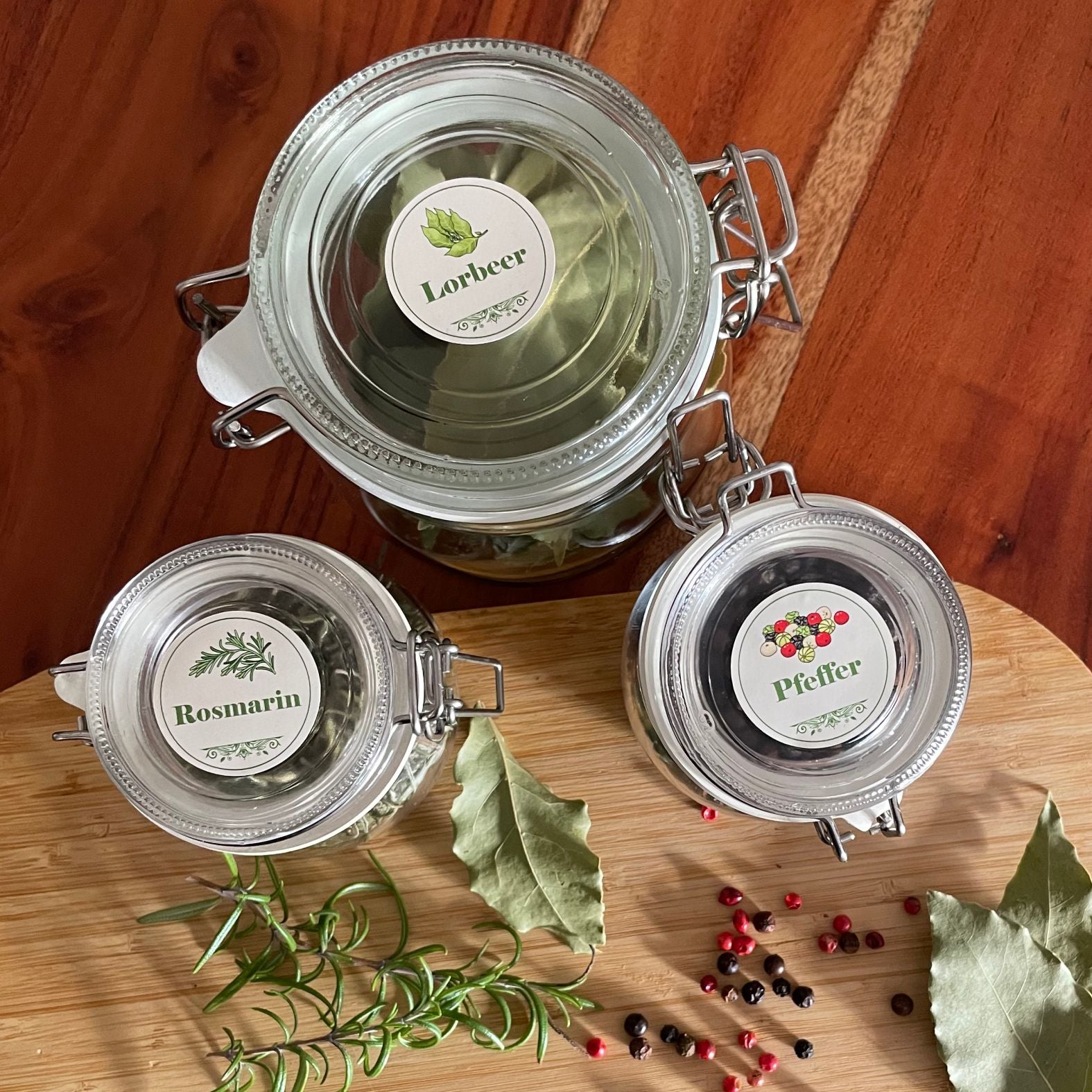 Gewürzetiketten für Gewürzdosen, Gewürzgläser - Gewürzetiketten mit Mustern - FOTOFOL