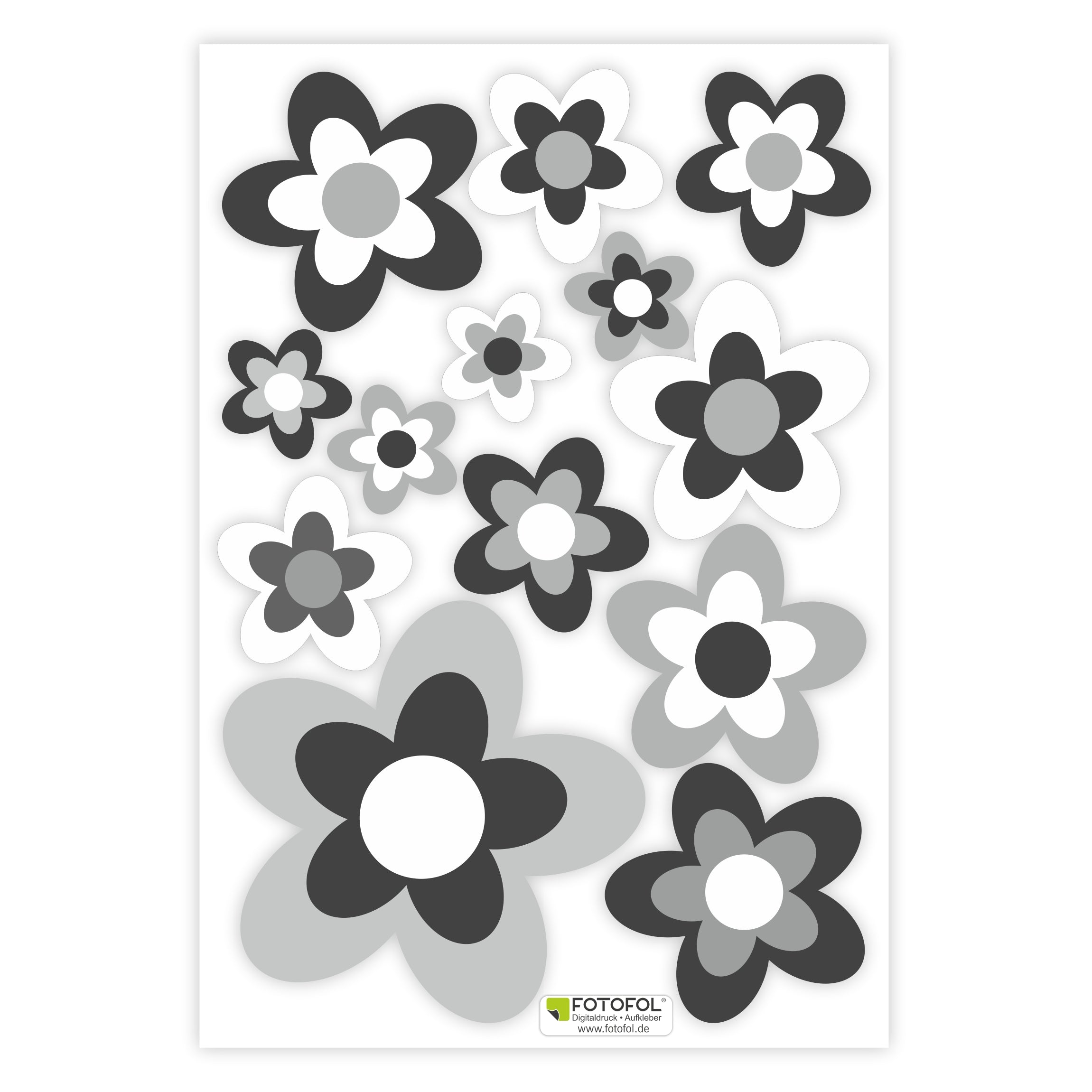 13 Aufkleber Auto Hippie Blumen - Sticker Flower Power Sommer - für Auto, Roller - perfekt für VW Bulli California - FOTOFOL