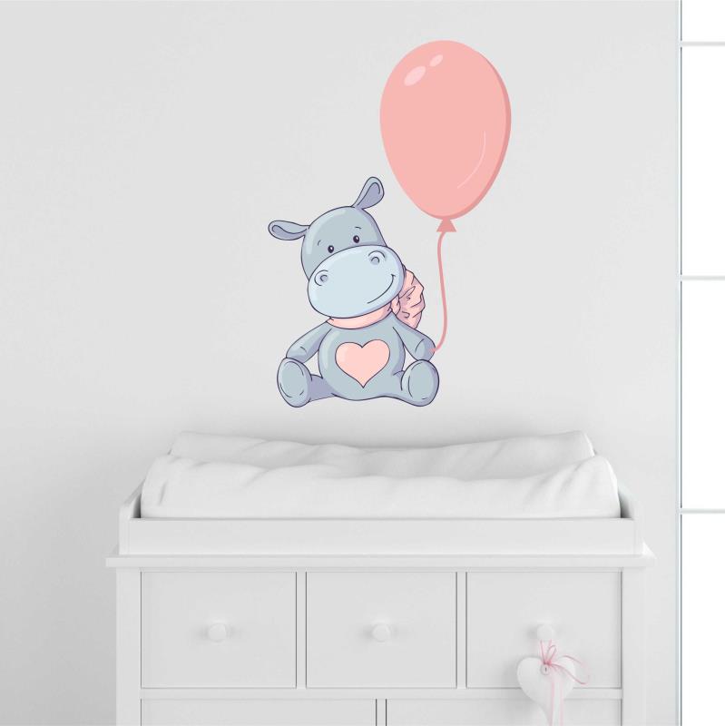 Wandtattoo Kinderzimmer Niedliche Nilpferd - FOTOFOL
