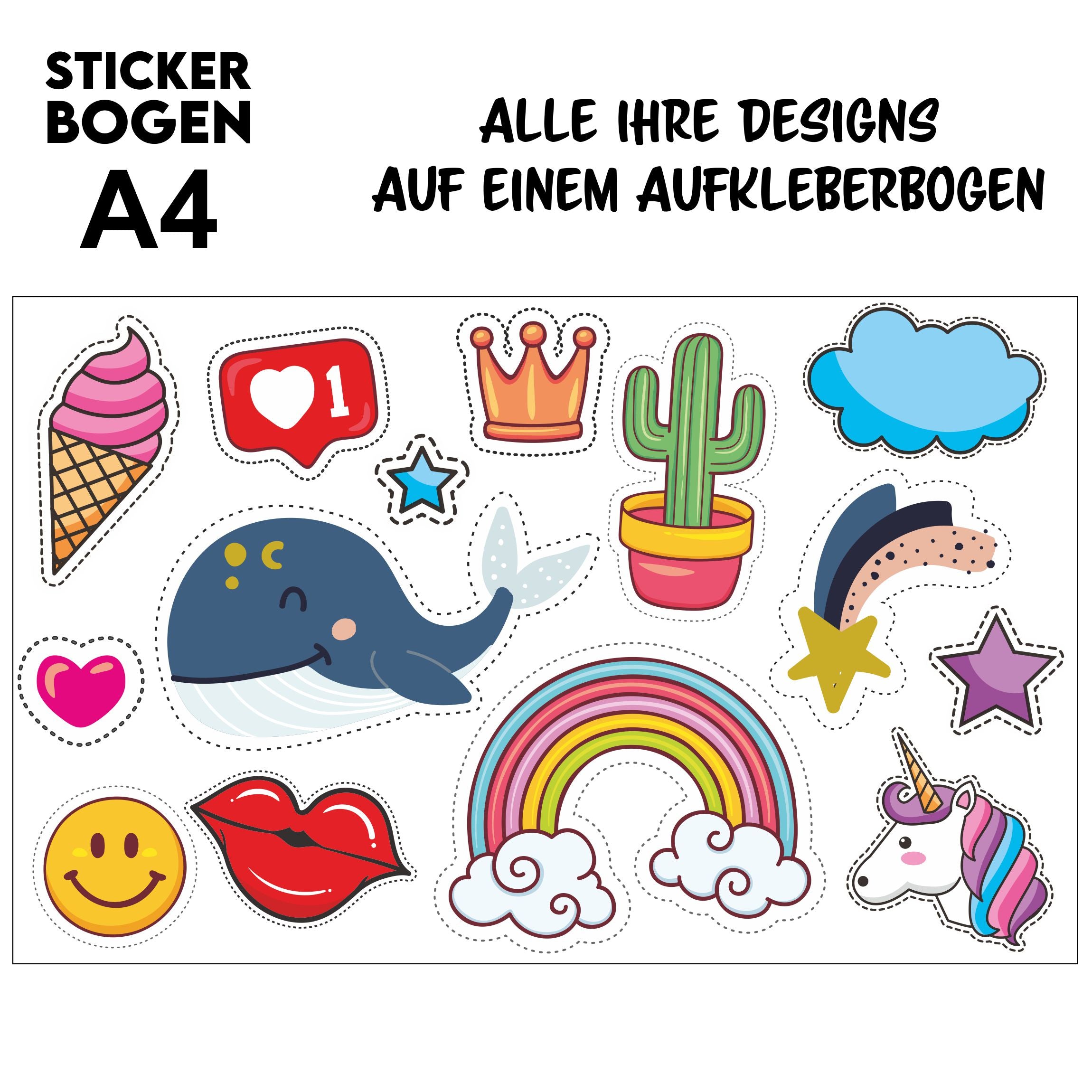 Individuelle personalisierte Aufkleber, Sticker Aufkleberbogen - FOTOFOL