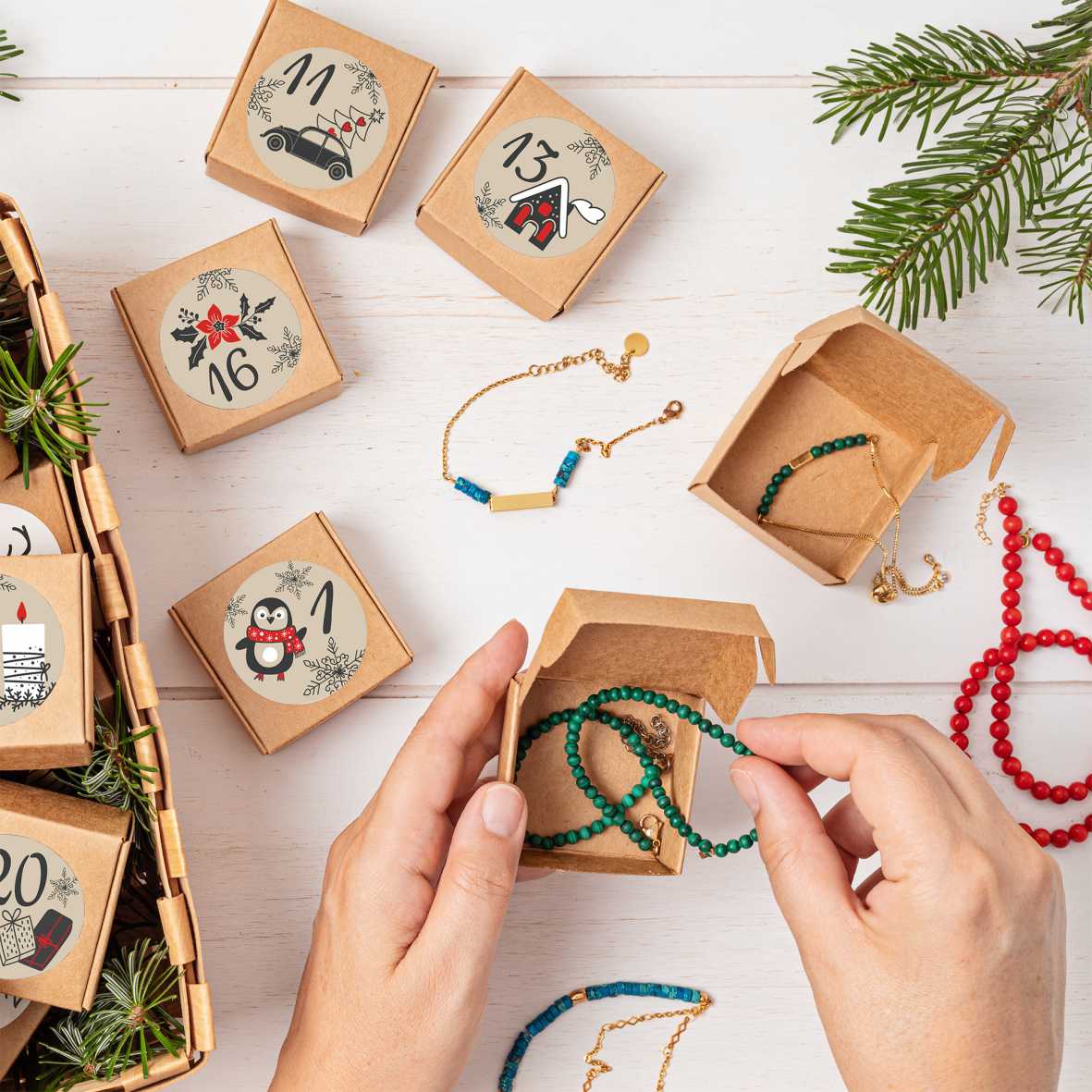 Aufkleber Adventskalender Zahlen - Sticker für Kalender für Weihnachten - zum Basteln - FOTOFOL