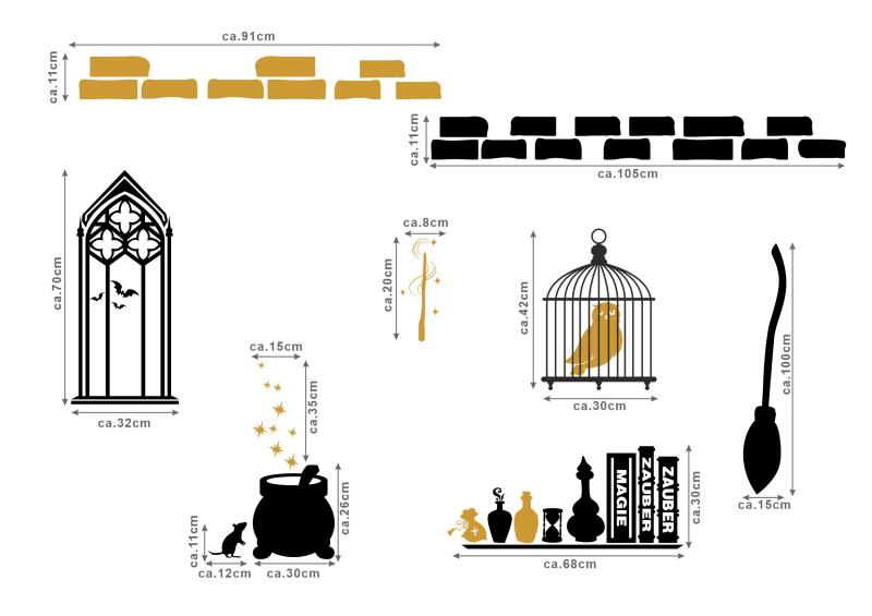 Wandtattoo Zauberer im Zimmer Magie Käfig Schloss Kinderzimmer - FOTOFOL