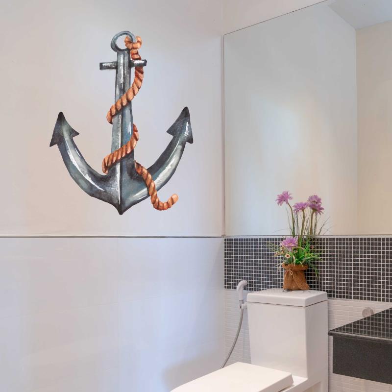 Wandtattoo Badezimmer Deco Anker mit Seil - FOTOFOL