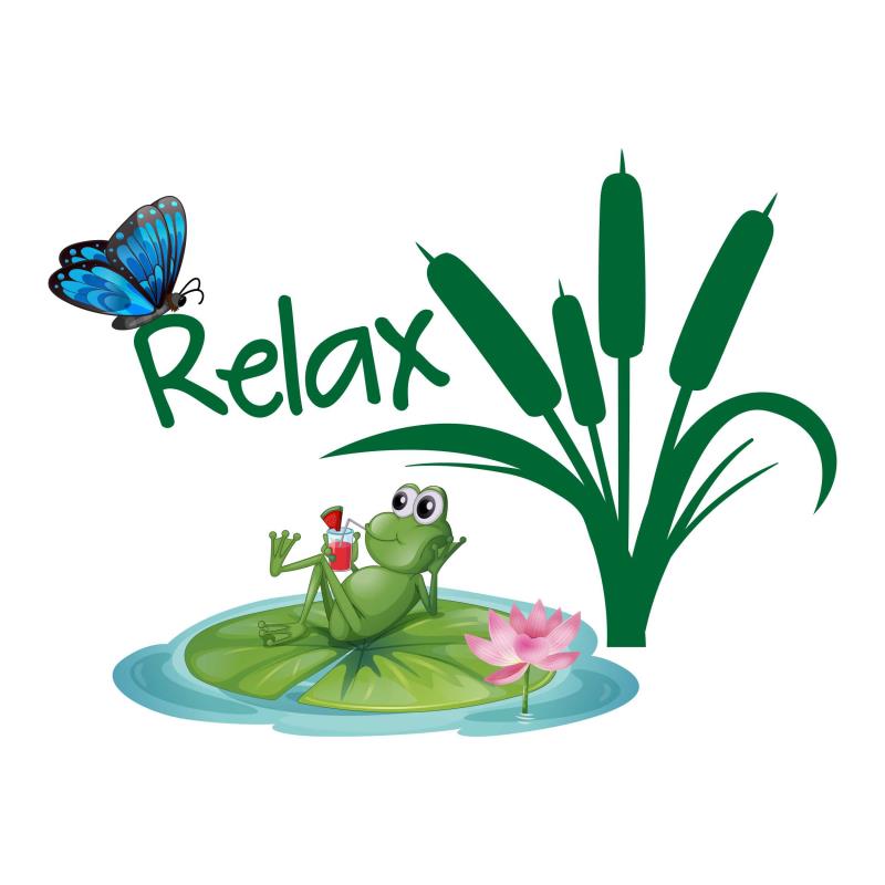 Wandtattoo Badezimmer Frosch auf Seerosenblatt - FOTOFOL