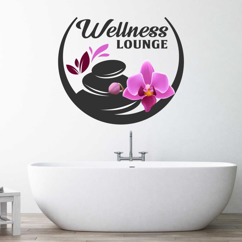Wandtattoo Badezimmer Deco Wellness Lounge Orchidee - FOTOFOL