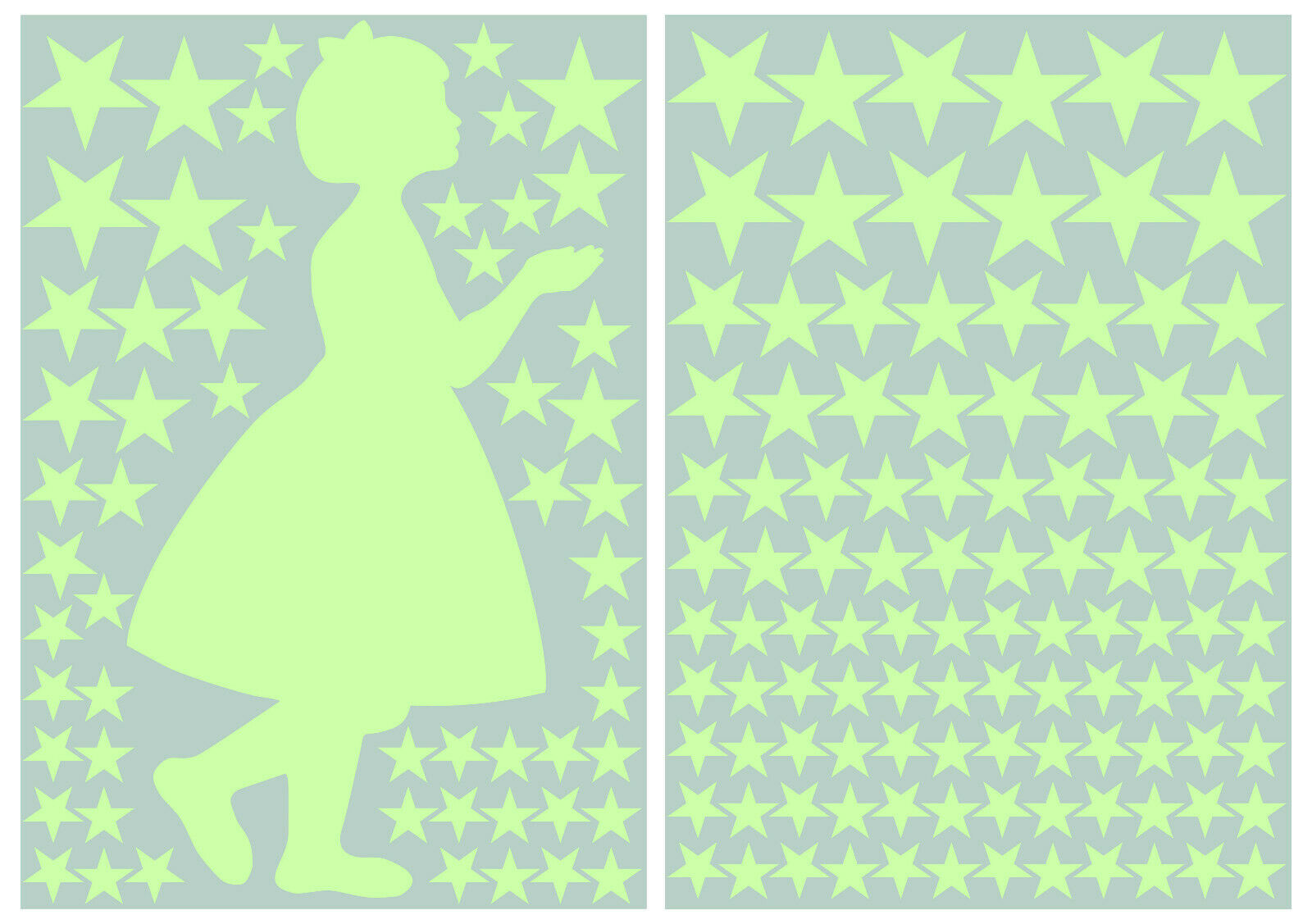 Leuchtaufkleber Fee mit Sternen leuchten fluoreszierend Sternenhimmel Aufkleber - FOTOFOL