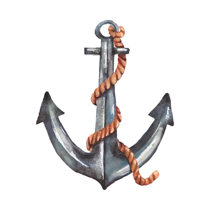 Wandtattoo Badezimmer Deco Anker mit Seil - FOTOFOL