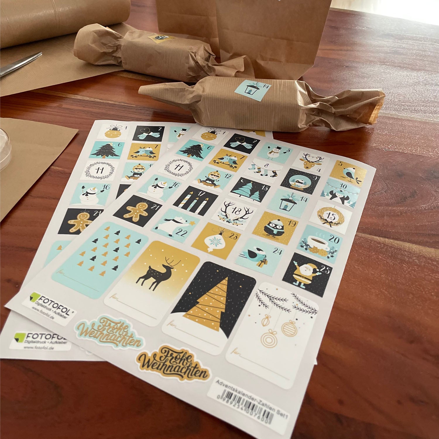 FOTOFOL-Adventskalender Zahlen Sticker Set – DIY Adventskalender für Weihnachten basteln!