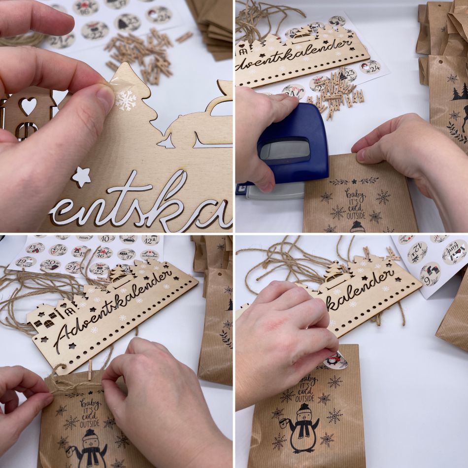 Adventskalender aus natürlichem Birkensperrholz - selbst basteln - FOTOFOL