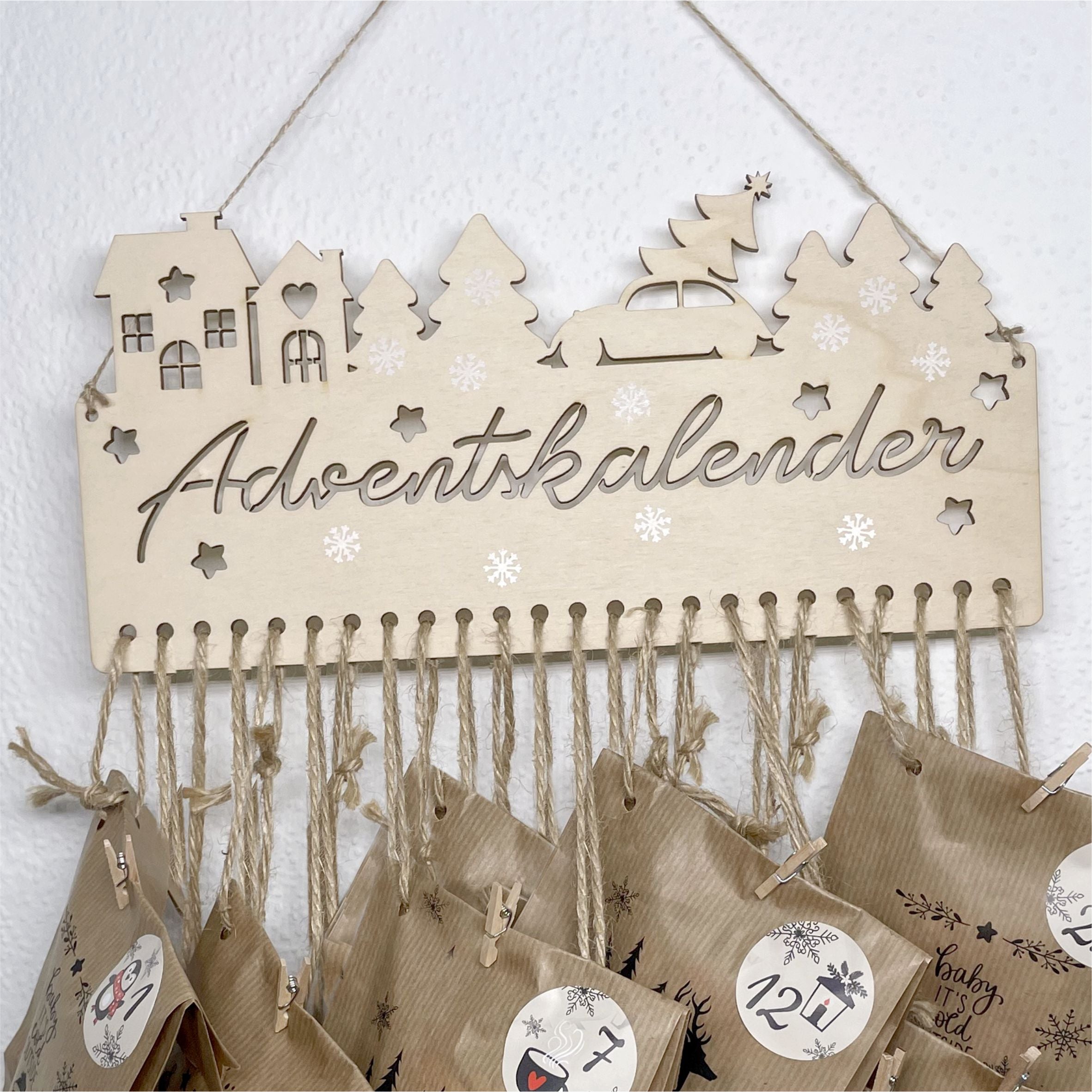 Adventskalender aus natürlichem Birkensperrholz - selbst basteln - FOTOFOL