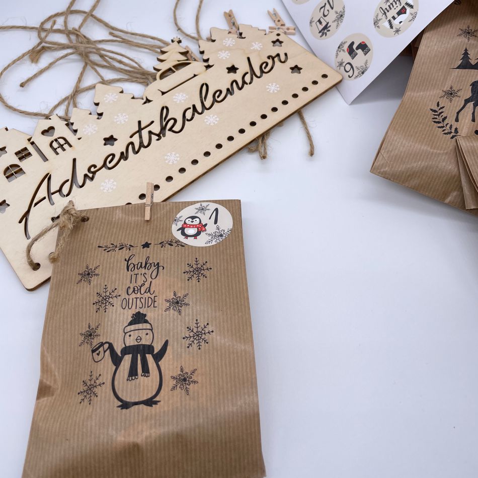 Adventskalender aus natürlichem Birkensperrholz - selbst basteln - FOTOFOL