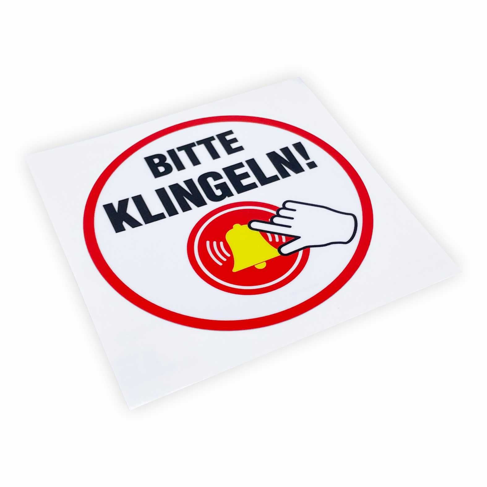 Aufkleber "Bitte klingeln " - Hinweisaufkleber für den Innen- und Außenbereich - Folie selbstklebend - FOTOFOL