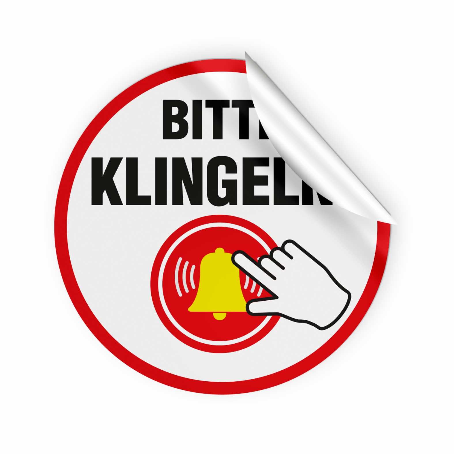Aufkleber "Bitte klingeln " - Hinweisaufkleber für den Innen- und Außenbereich - Folie selbstklebend - FOTOFOL