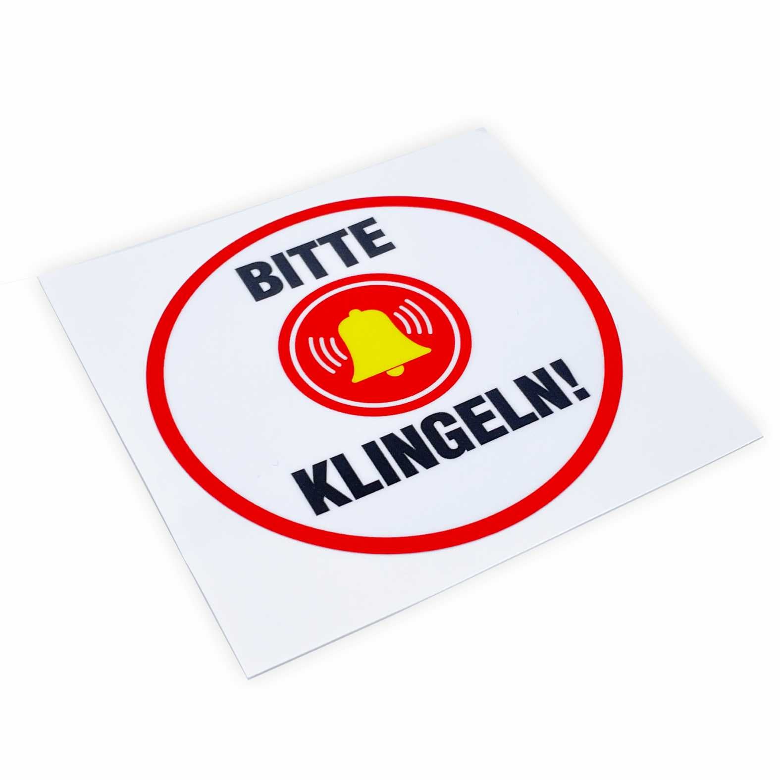 Aufkleber "Bitte klingeln " - Hinweisaufkleber für den Innen- und Außenbereich - Folie selbstklebend - FOTOFOL