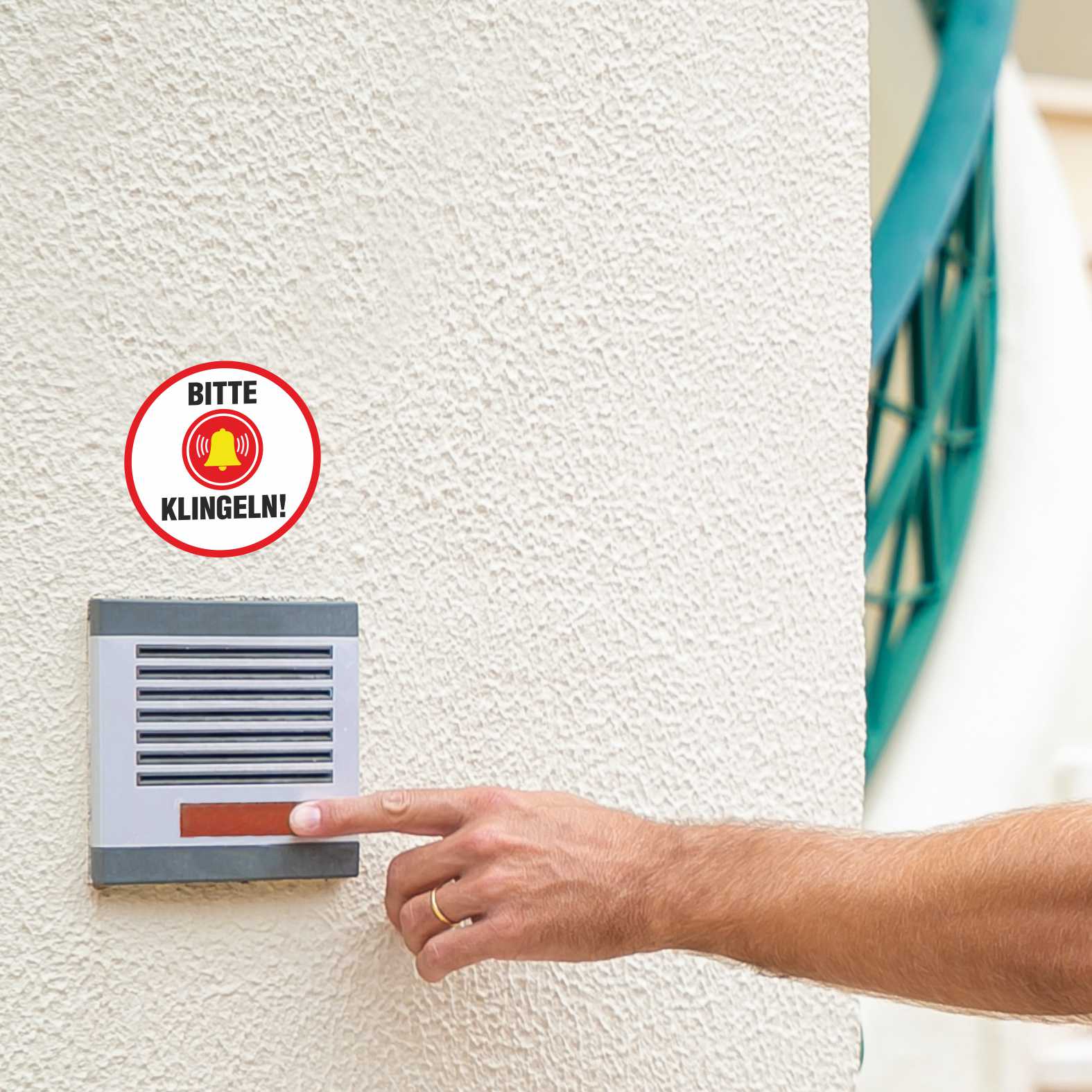 Aufkleber "Bitte klingeln " - Hinweisaufkleber für den Innen- und Außenbereich - Folie selbstklebend - FOTOFOL