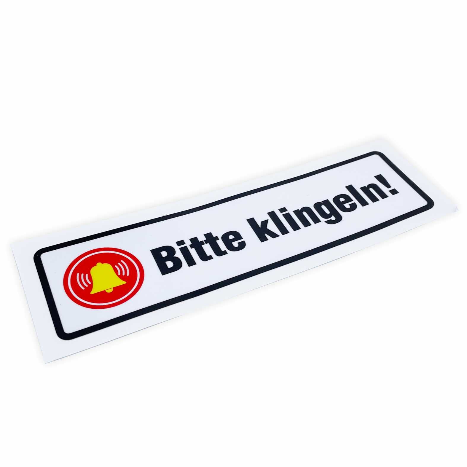 Aufkleber "Bitte klingeln " - Hinweisaufkleber für den Innen- und Außenbereich - Folie selbstklebend - FOTOFOL