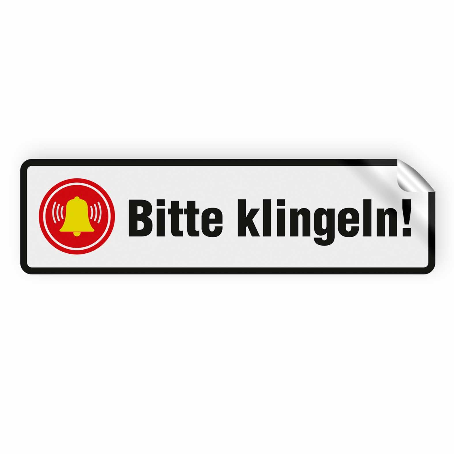 Aufkleber "Bitte klingeln " - Hinweisaufkleber für den Innen- und Außenbereich - Folie selbstklebend - FOTOFOL