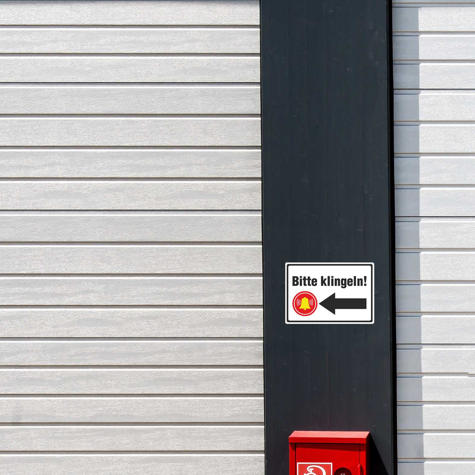 Aufkleber 29x20cm "Bitte klingeln - Pfeil rechts oder links" - Hinweisaufkleber für den Innen- und Außenbereich - Folie selbstklebend - FOTOFOL