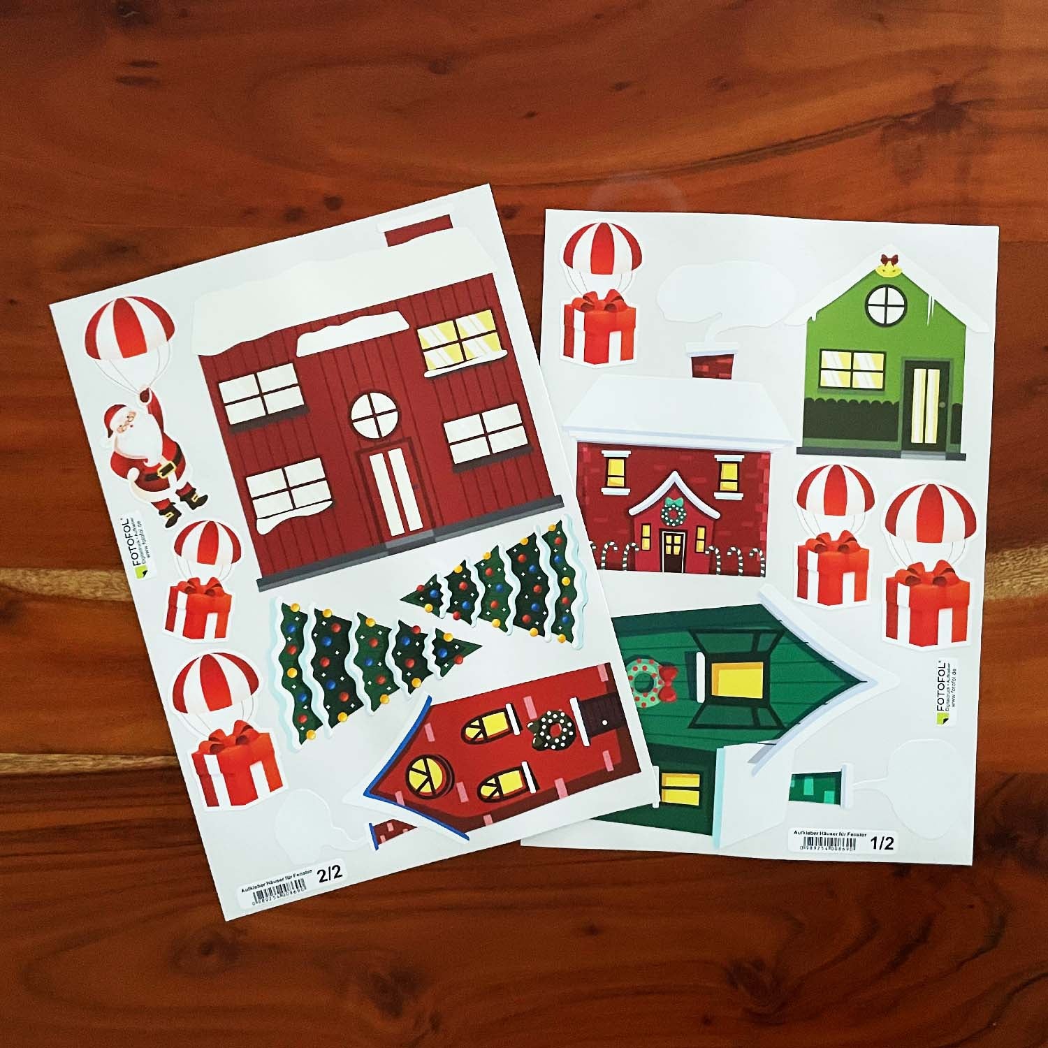 Aufkleber Weihnachten Häuser - Weihnachtsmann-Geschenke, Weihnachtsdekoration –  Möbel, Kühlschrank, Fenster, Wand, Laptop - FOTOFOL