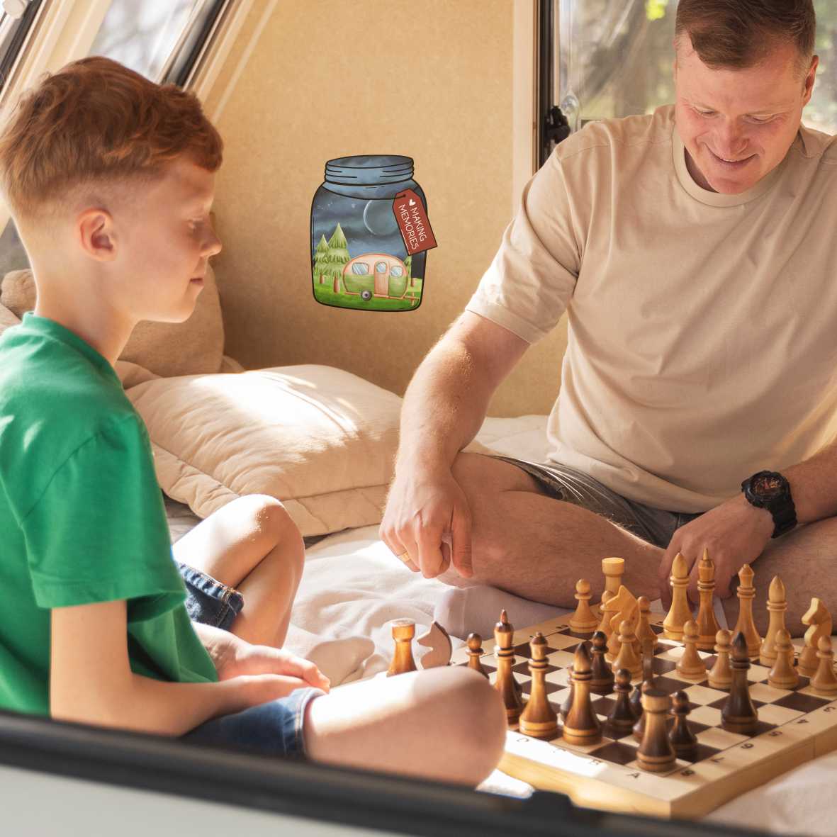 Aufkleber "Making Memories"- Aufkleber 14x17cm selbstklebend für alle Campingfans - perfekt für Möbel, Wand, Laptop, Tagebuch - FOTOFOL