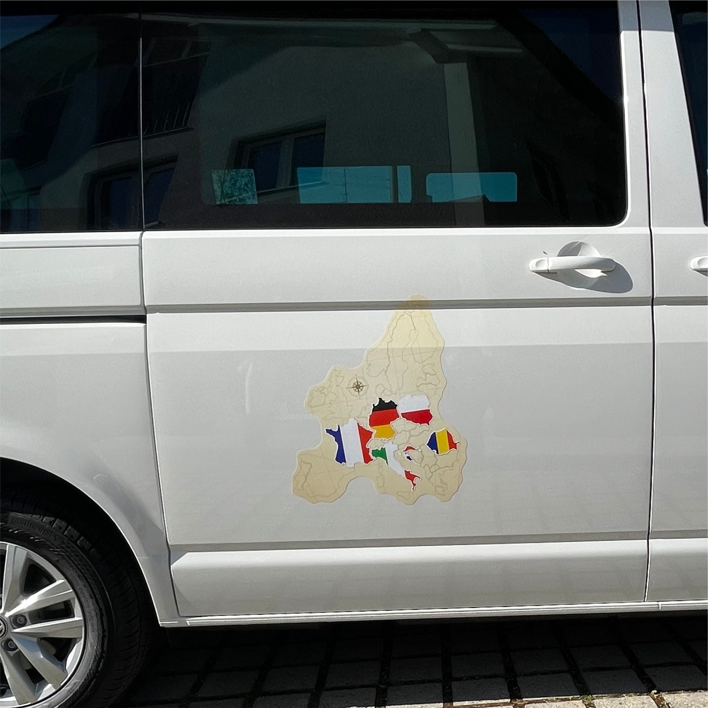 Europa Karte Aufkleber Set  zum Aufkleben - für Fahrzeuge, Möbel, Tür, Wand, Fenster - perfekt für VW Bulli California - FOTOFOL