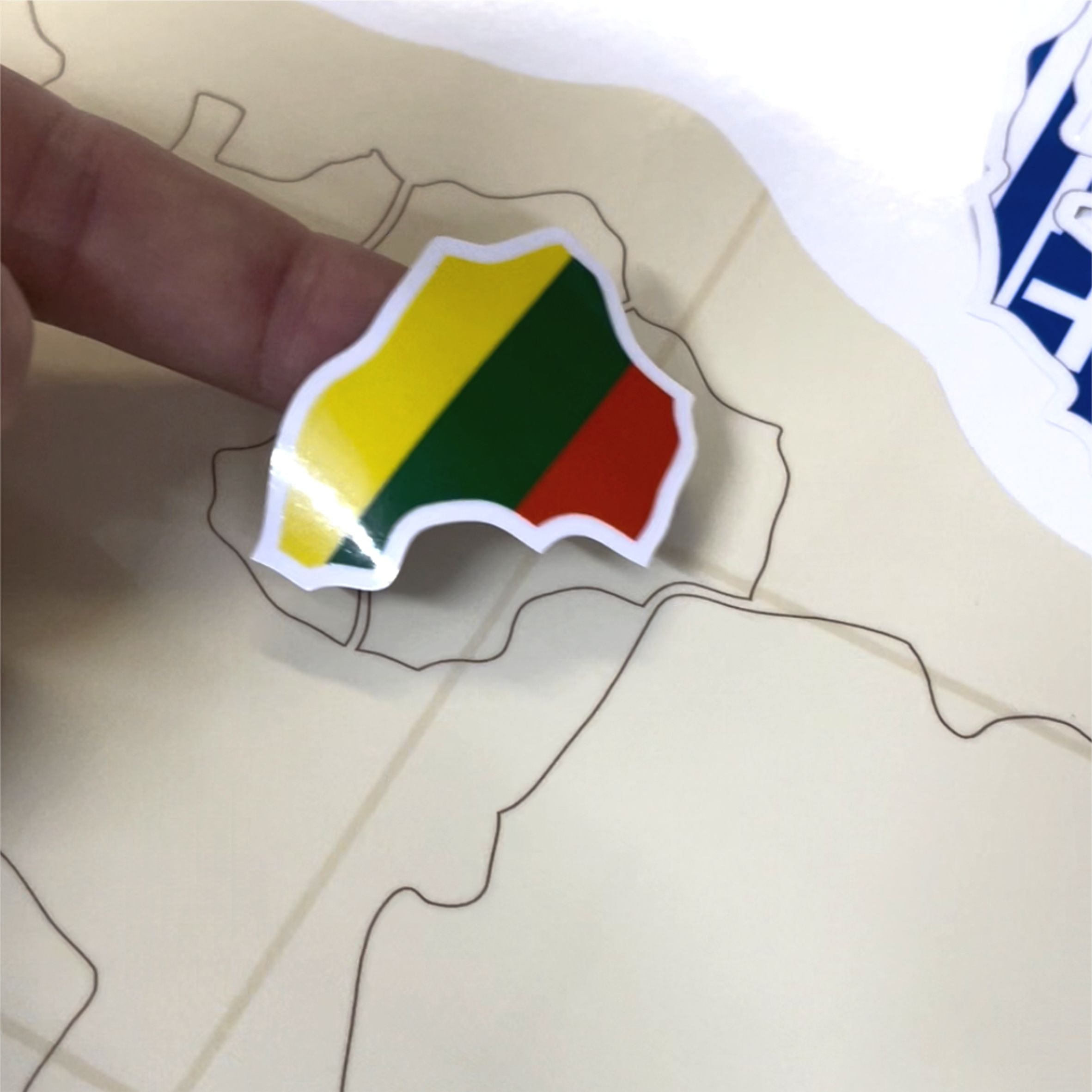 Europa Karte Aufkleber Set  zum Aufkleben - für Fahrzeuge, Möbel, Tür, Wand, Fenster - perfekt für VW Bulli California - FOTOFOL