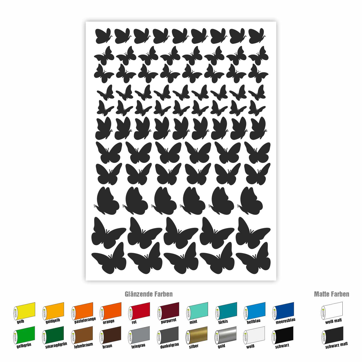 Aufkleber Sticker Schmetterlinge Fahrrad Auto Motorrad/Helm Möbel Kinderzimmer - FOTOFOL