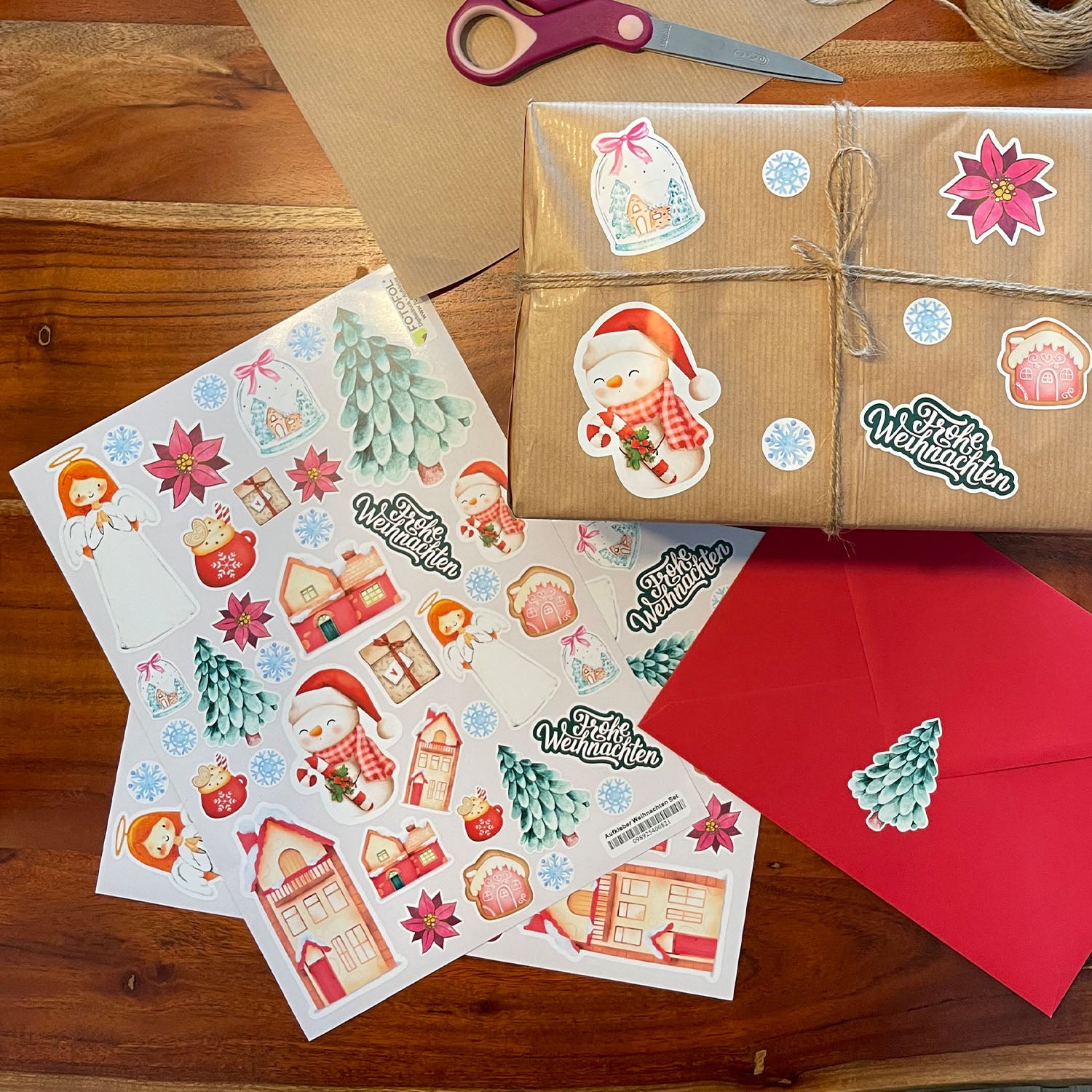 Aufkleber Weihnachtssticker Set | Weihnachtspost, Weihnachtspost, Wunschzettel Geschenkaufkleber selbstklebend - FOTOFOL