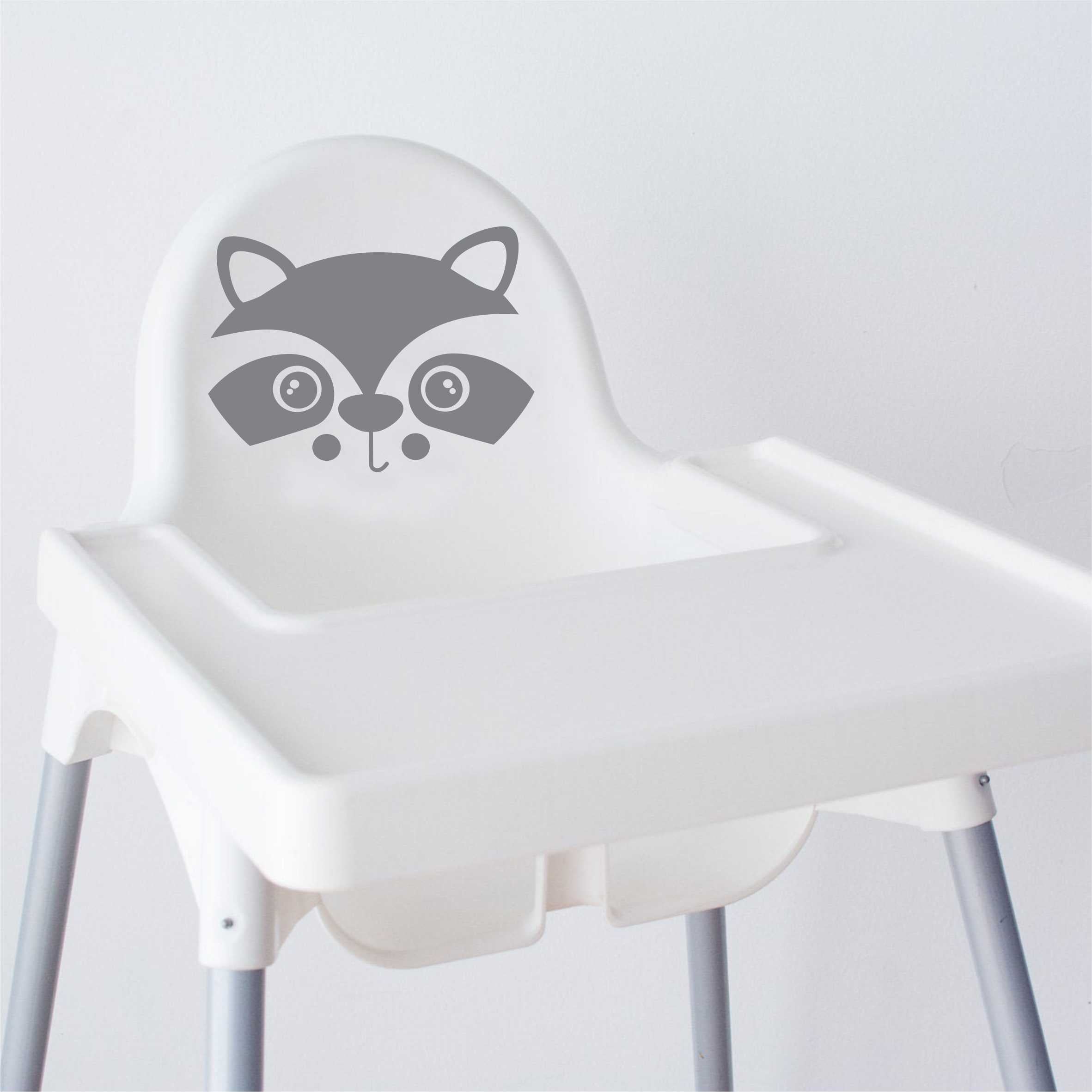 Aufkleber Sticker Waschbär passt für IKEA ANTILOP MAMMUT Kinderstuhl Hocker Kinder - FOTOFOL