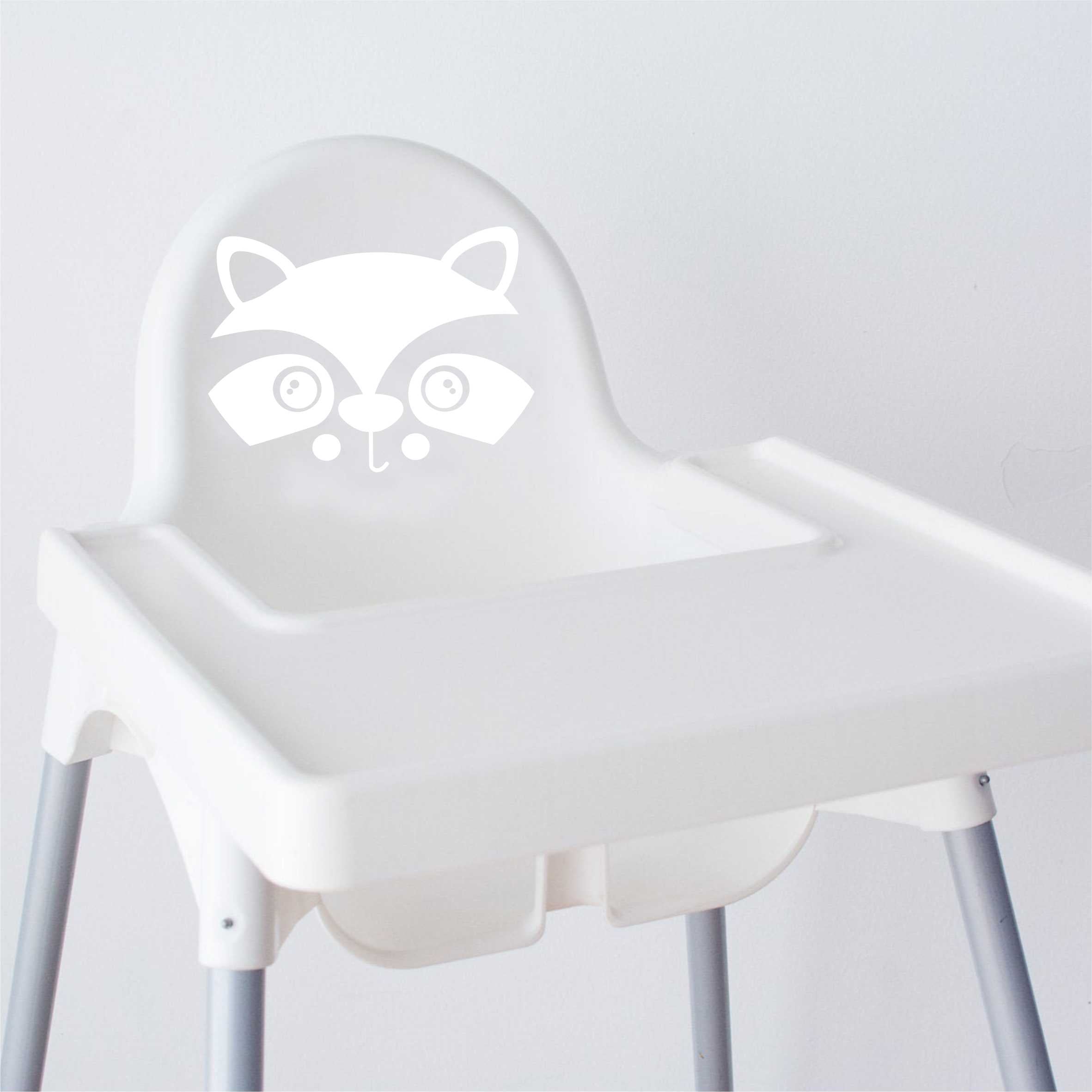 Aufkleber Sticker Waschbär passt für IKEA ANTILOP MAMMUT Kinderstuhl Hocker Kinder - FOTOFOL