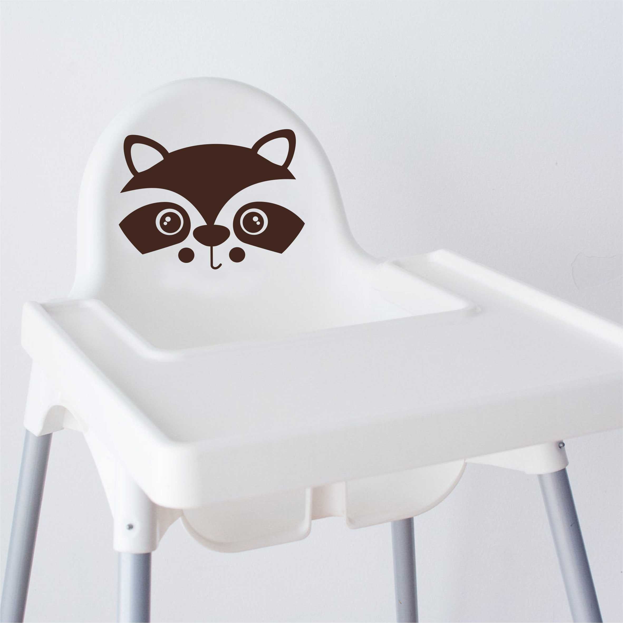 Aufkleber Sticker Waschbär passt für IKEA ANTILOP MAMMUT Kinderstuhl Hocker Kinder - FOTOFOL