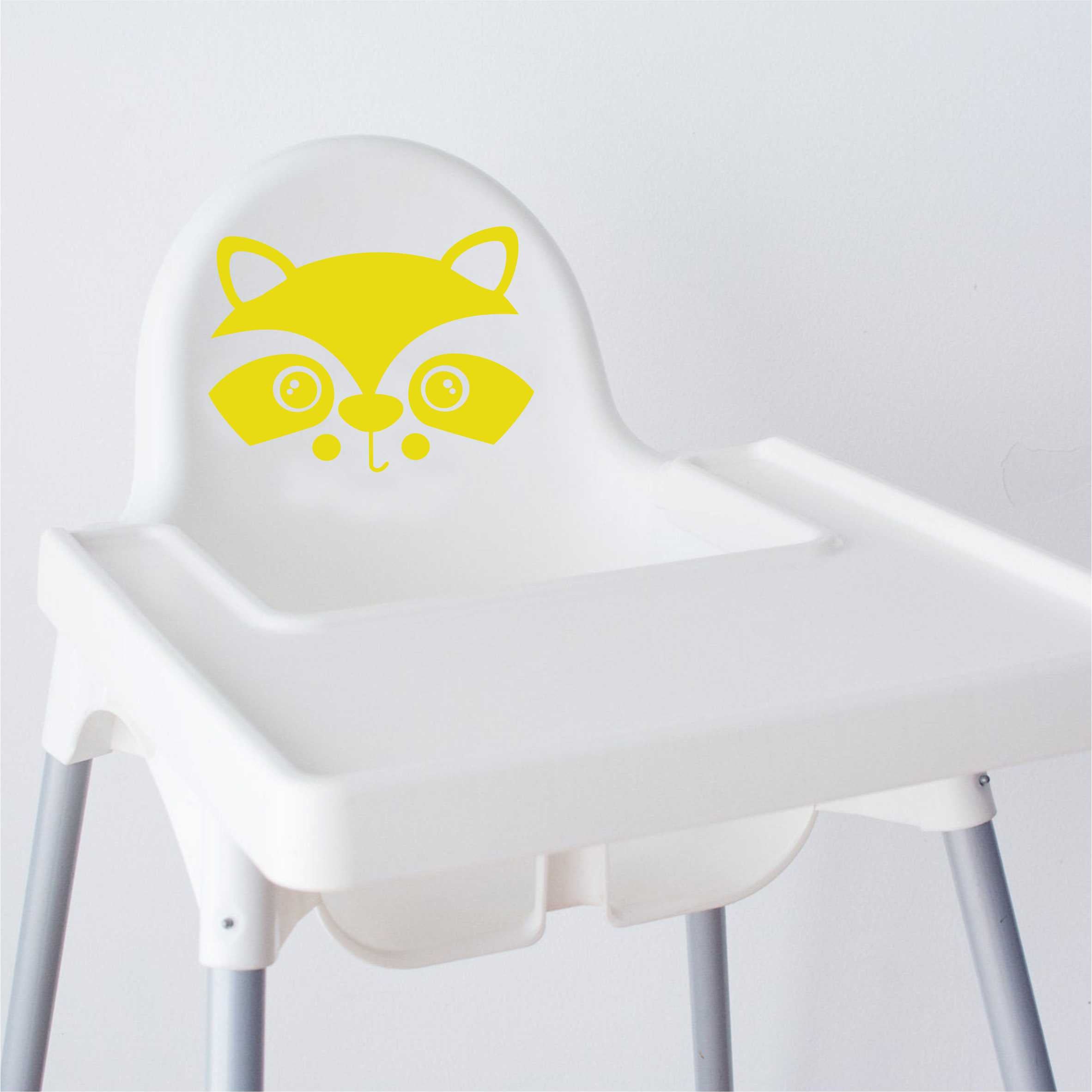 Aufkleber Sticker Waschbär passt für IKEA ANTILOP MAMMUT Kinderstuhl Hocker Kinder - FOTOFOL