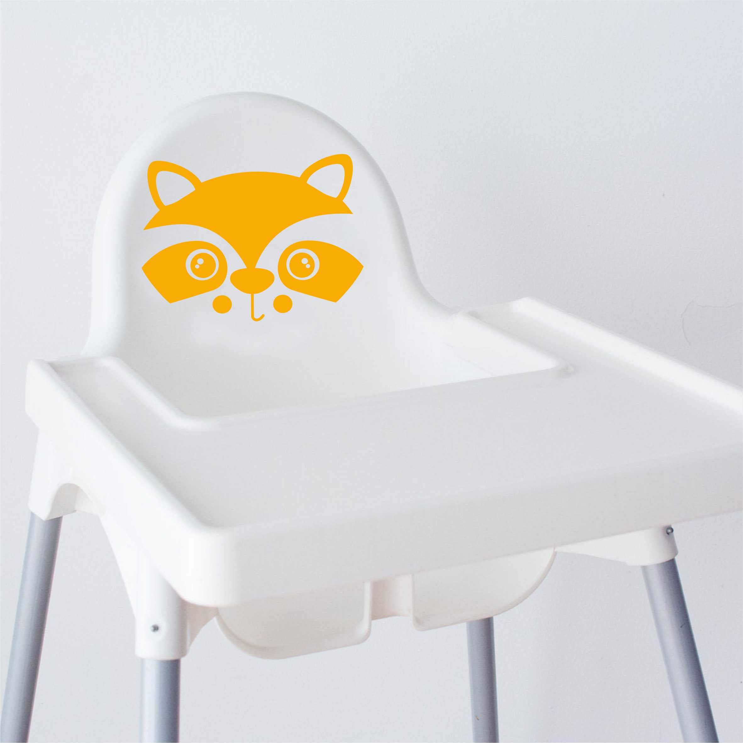 Aufkleber Sticker Waschbär passt für IKEA ANTILOP MAMMUT Kinderstuhl Hocker Kinder - FOTOFOL