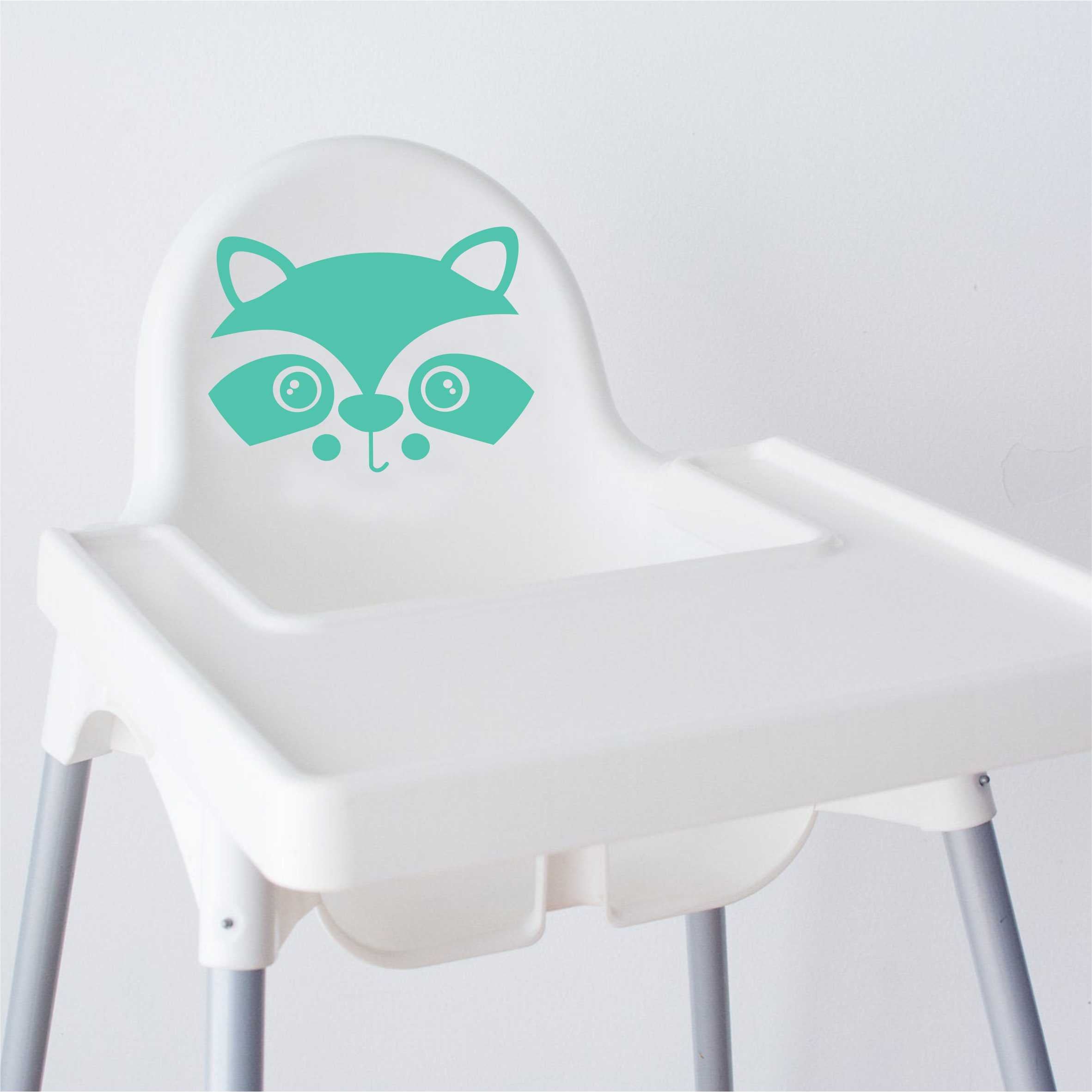 Aufkleber Sticker Waschbär passt für IKEA ANTILOP MAMMUT Kinderstuhl Hocker Kinder - FOTOFOL