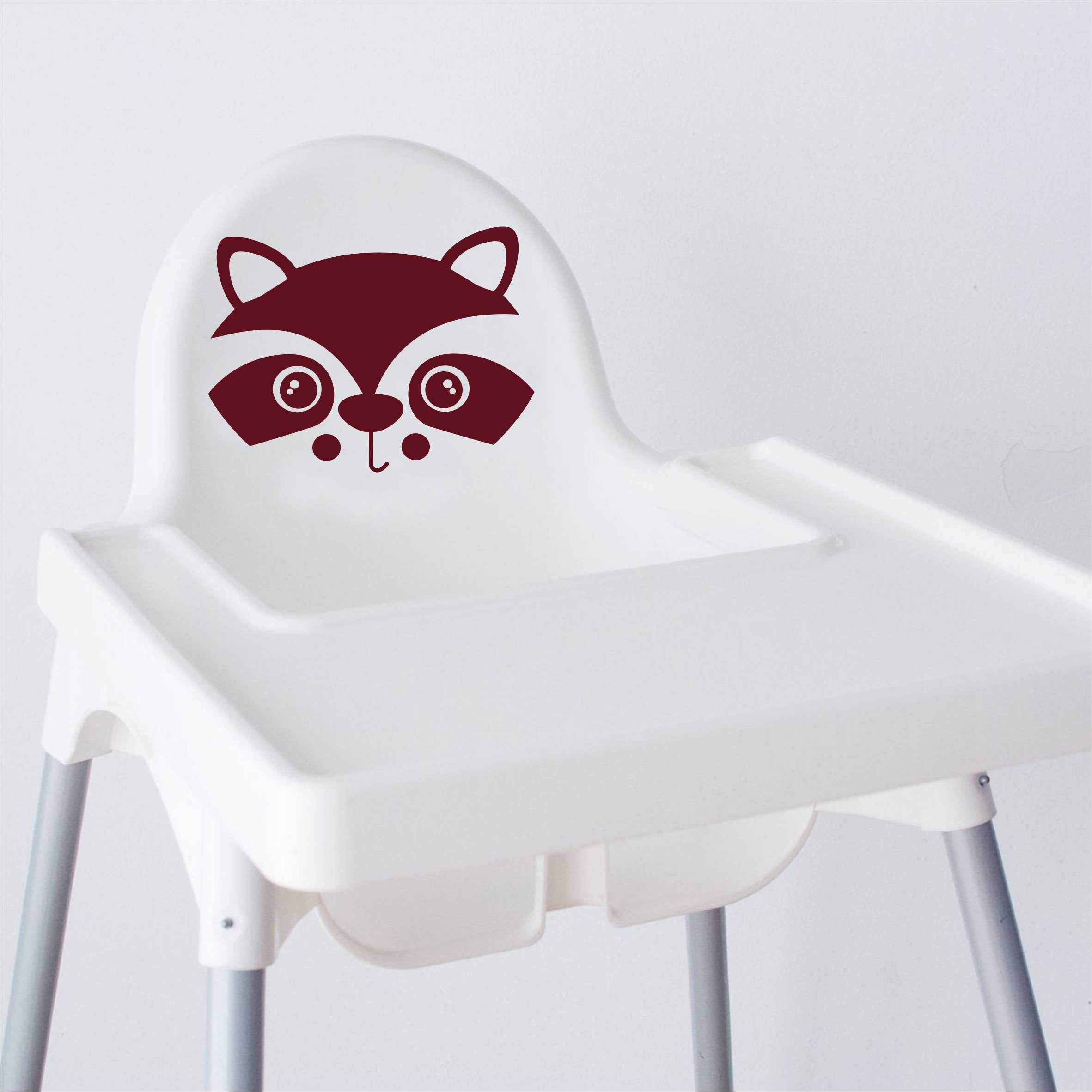 Aufkleber Sticker Waschbär passt für IKEA ANTILOP MAMMUT Kinderstuhl Hocker Kinder - FOTOFOL