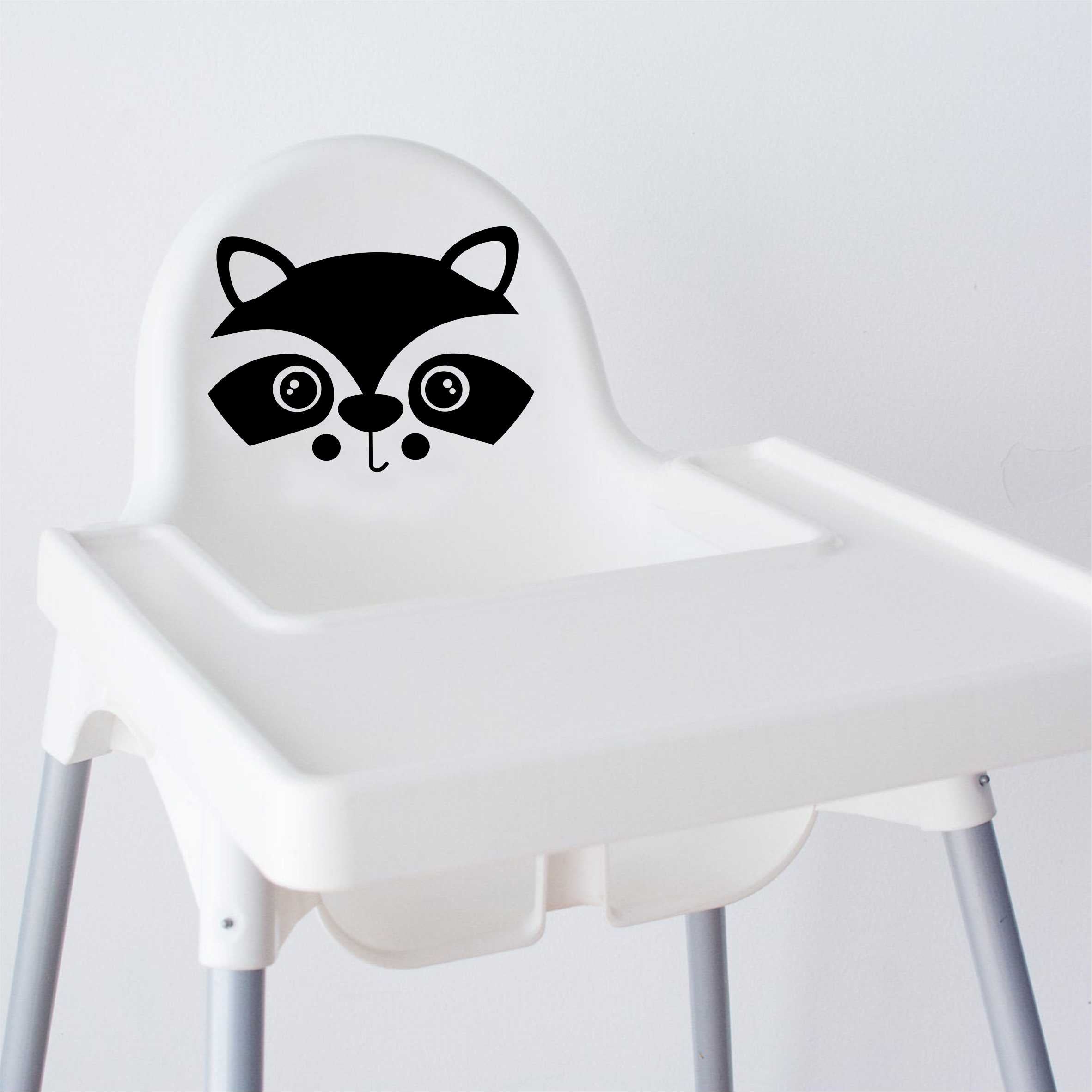 Aufkleber Sticker Waschbär passt für IKEA ANTILOP MAMMUT Kinderstuhl Hocker Kinder - FOTOFOL