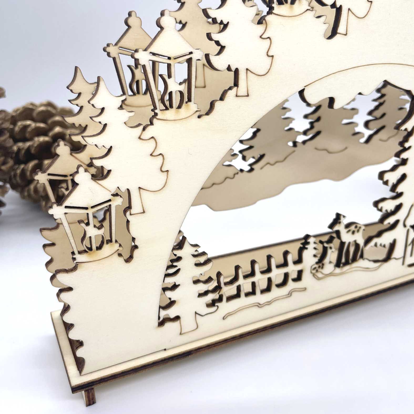 Bastelset Lichterbogen aus Holz für Weihnachten - FOTOFOL