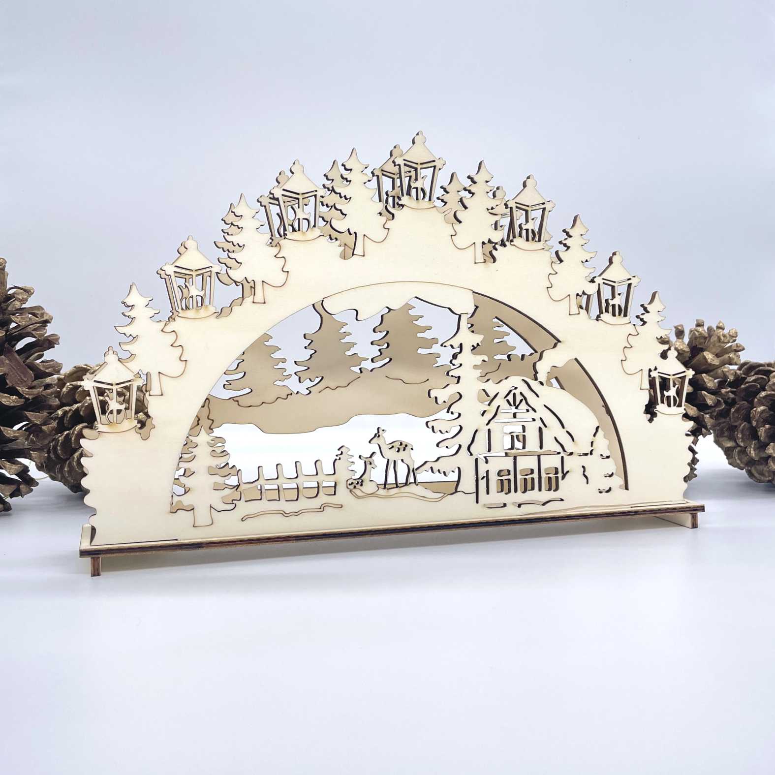 Bastelset Lichterbogen aus Holz für Weihnachten - FOTOFOL