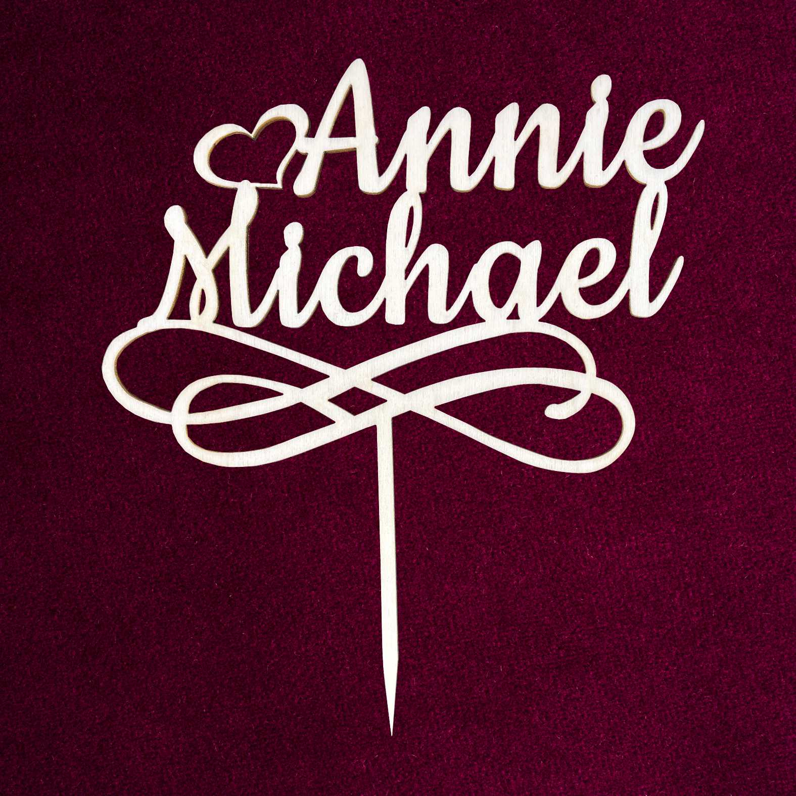 CAKE TOPPER mit personalisierten Wunschname aus Holz - Tortendeko & Kuchendeko - FOTOFOL