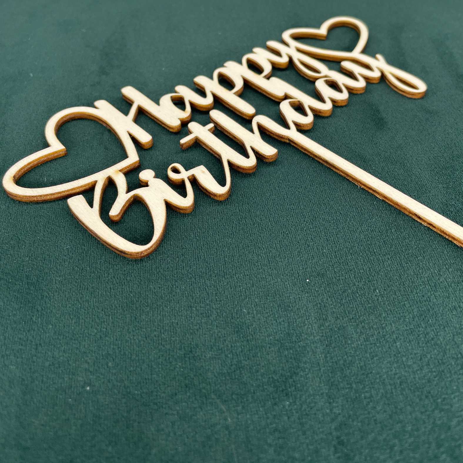 CAKE TOPPER "Happy Birthday" aus Holz - Tortendeko & Kuchendeko - FOTOFOL