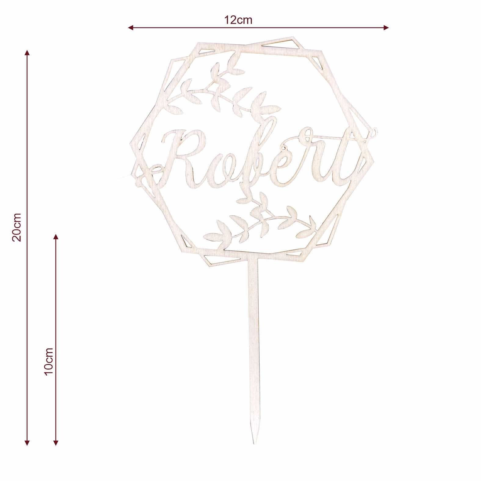 CAKE TOPPER Hexagon Wunschname personalisiert- Tortendeko & Kuchendeko - FOTOFOL