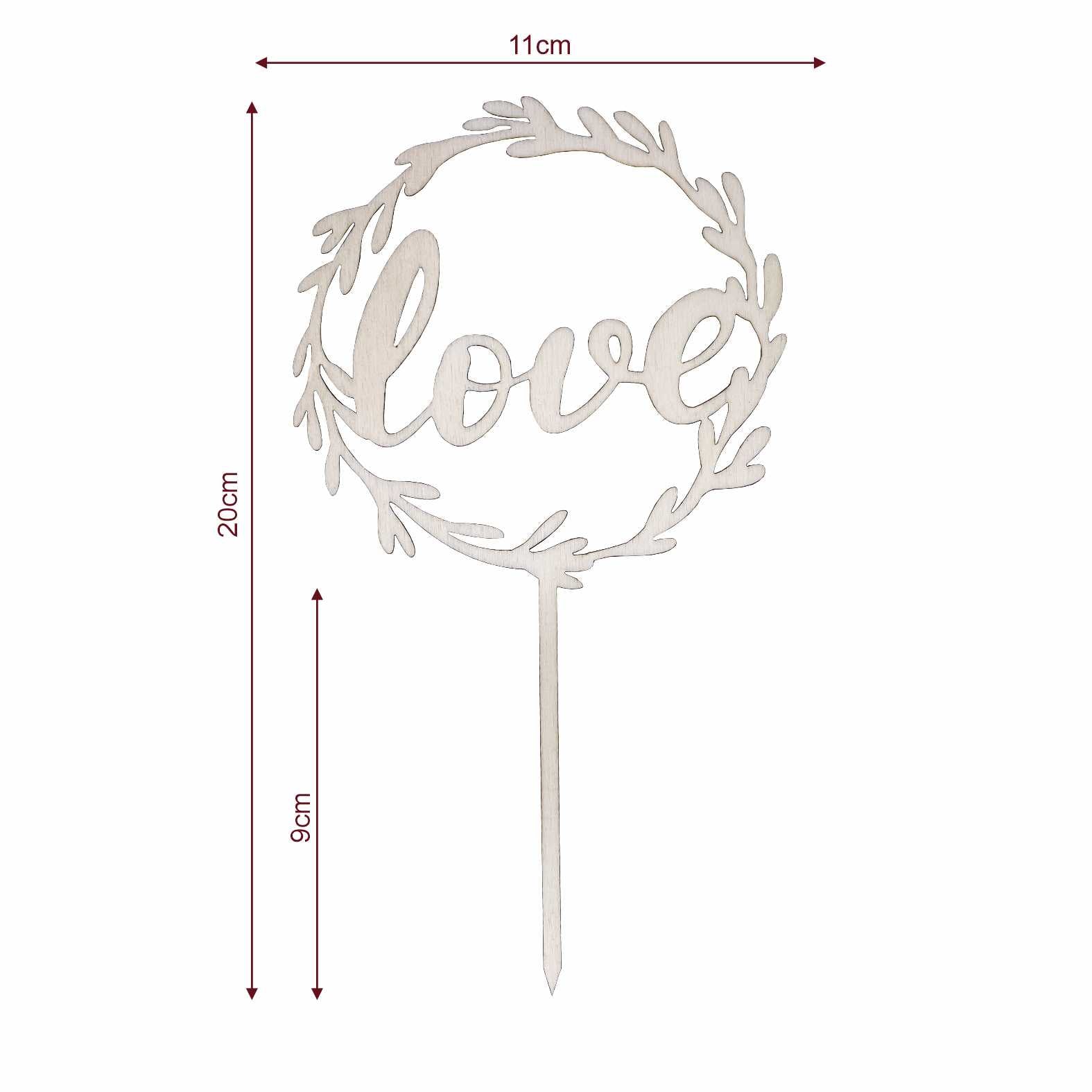 CAKE TOPPER "love" aus Holz - Tortendeko - FOTOFOL