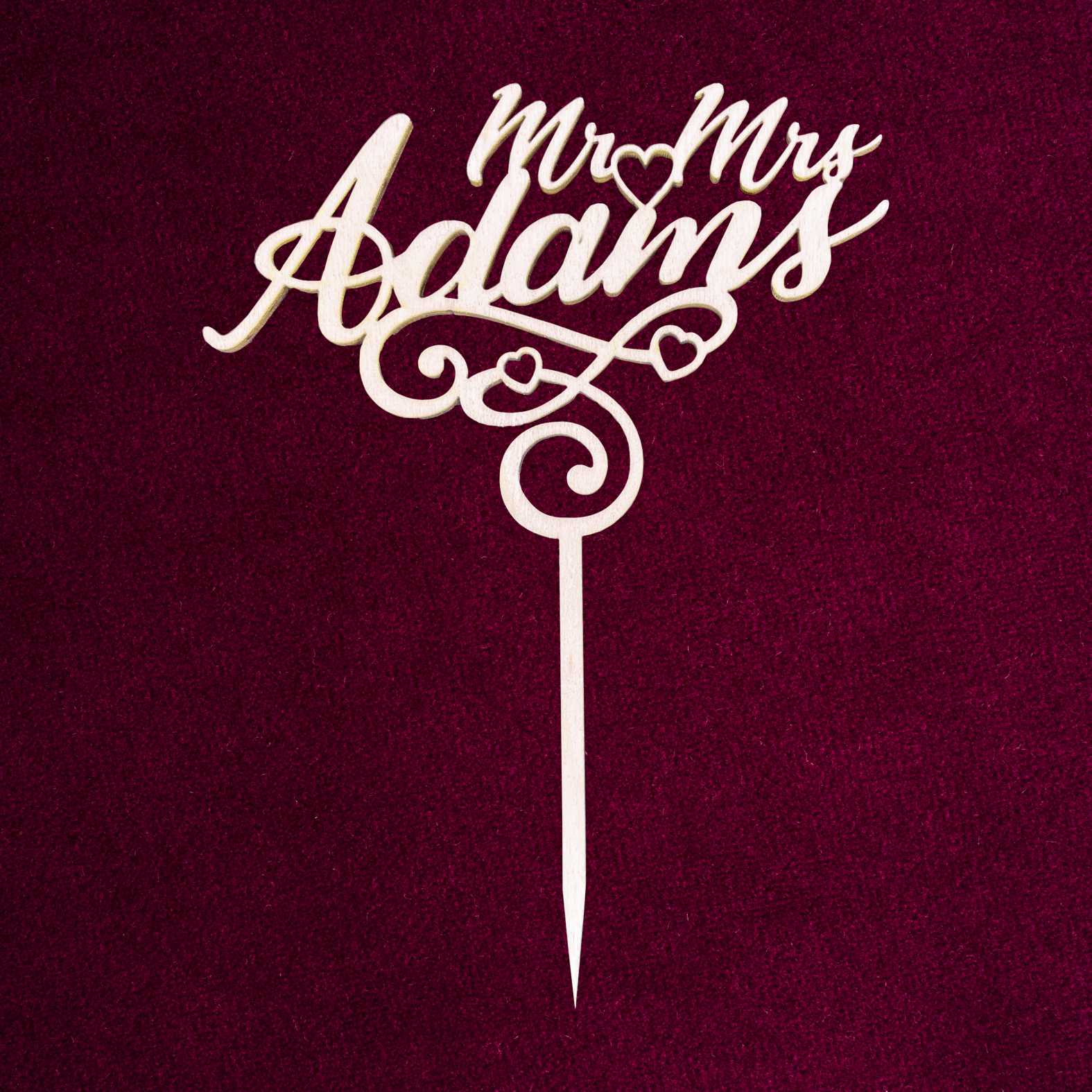 CAKE TOPPER Hochzeit Mr&Mrs Nachname personalisiert- Tortendeko & Kuchendeko - FOTOFOL