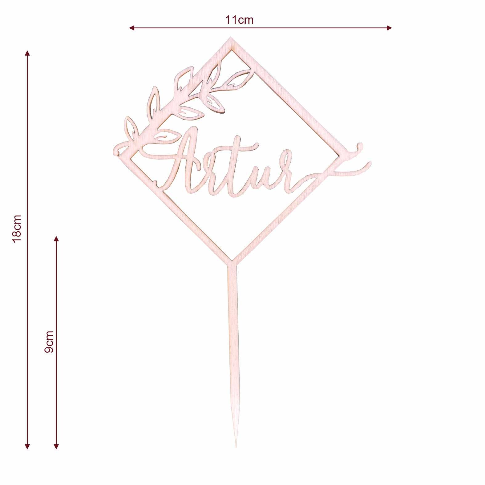 CAKE TOPPER Wunschname personalisiert Quadrat- Tortendeko & Kuchendeko - FOTOFOL