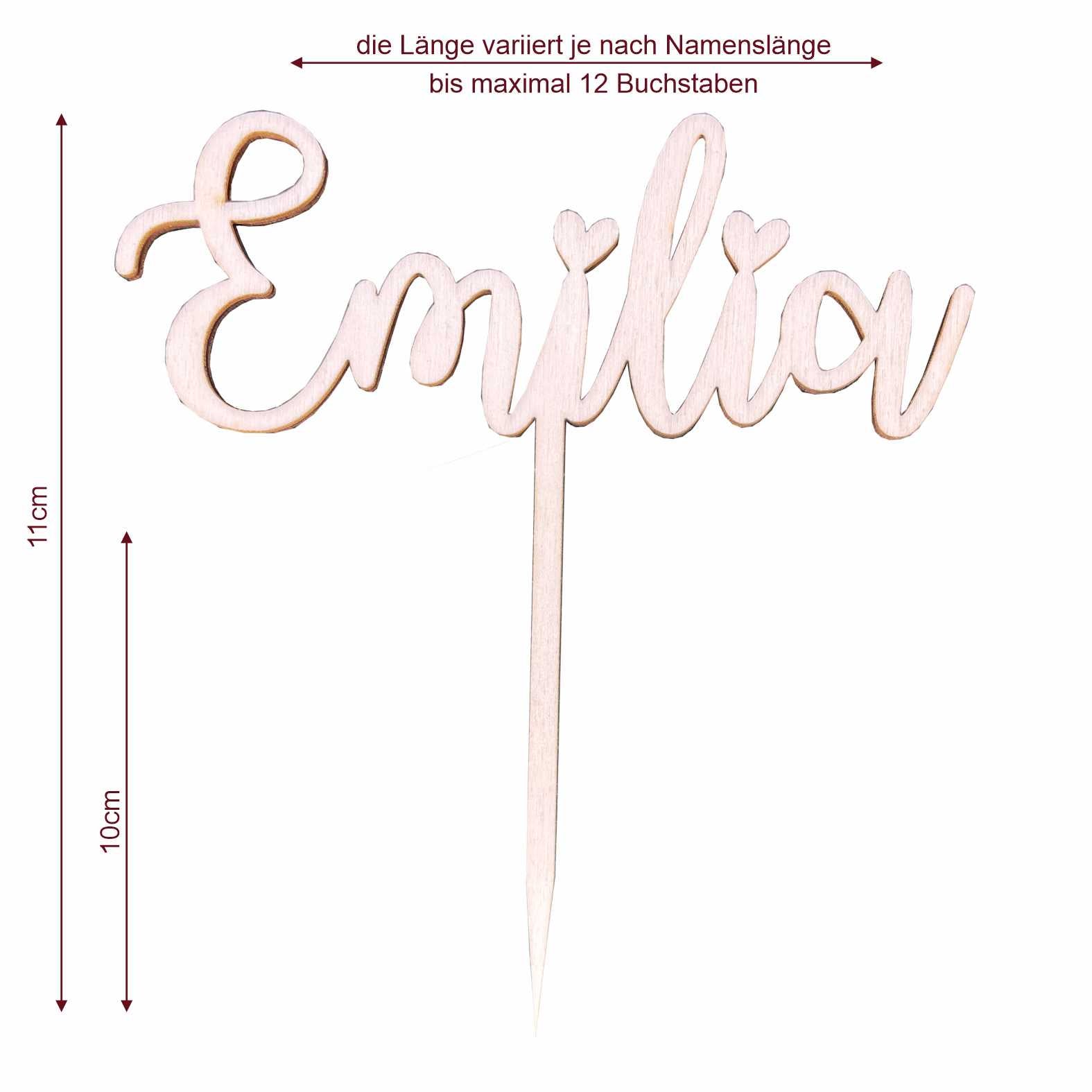 CAKE TOPPER Wunschname personalisiert- Tortendeko & Kuchendeko - FOTOFOL