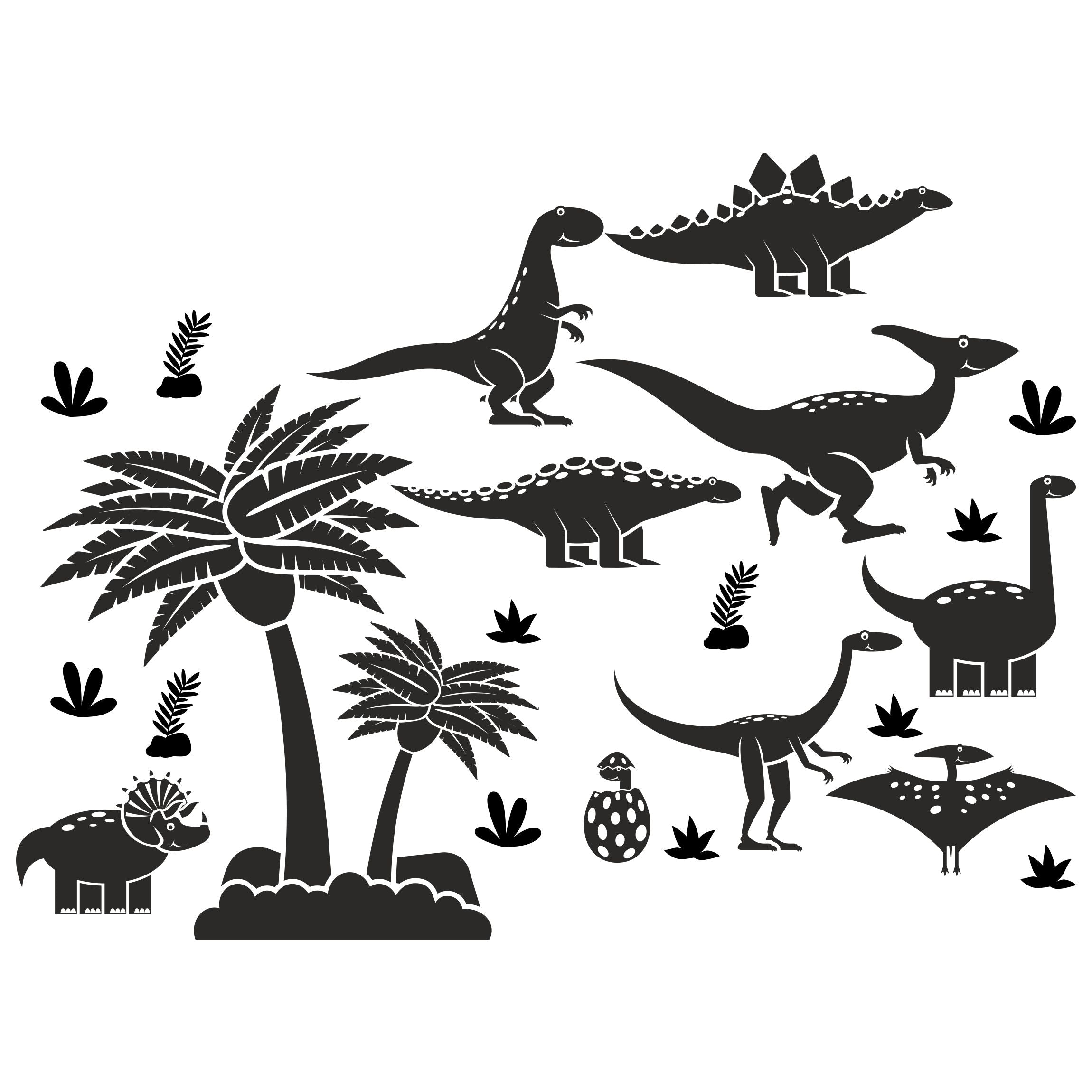 Aufkleber Wandtattoo Dinosaurier Steinzeit Dino Kinderzimmer Junge - FOTOFOL