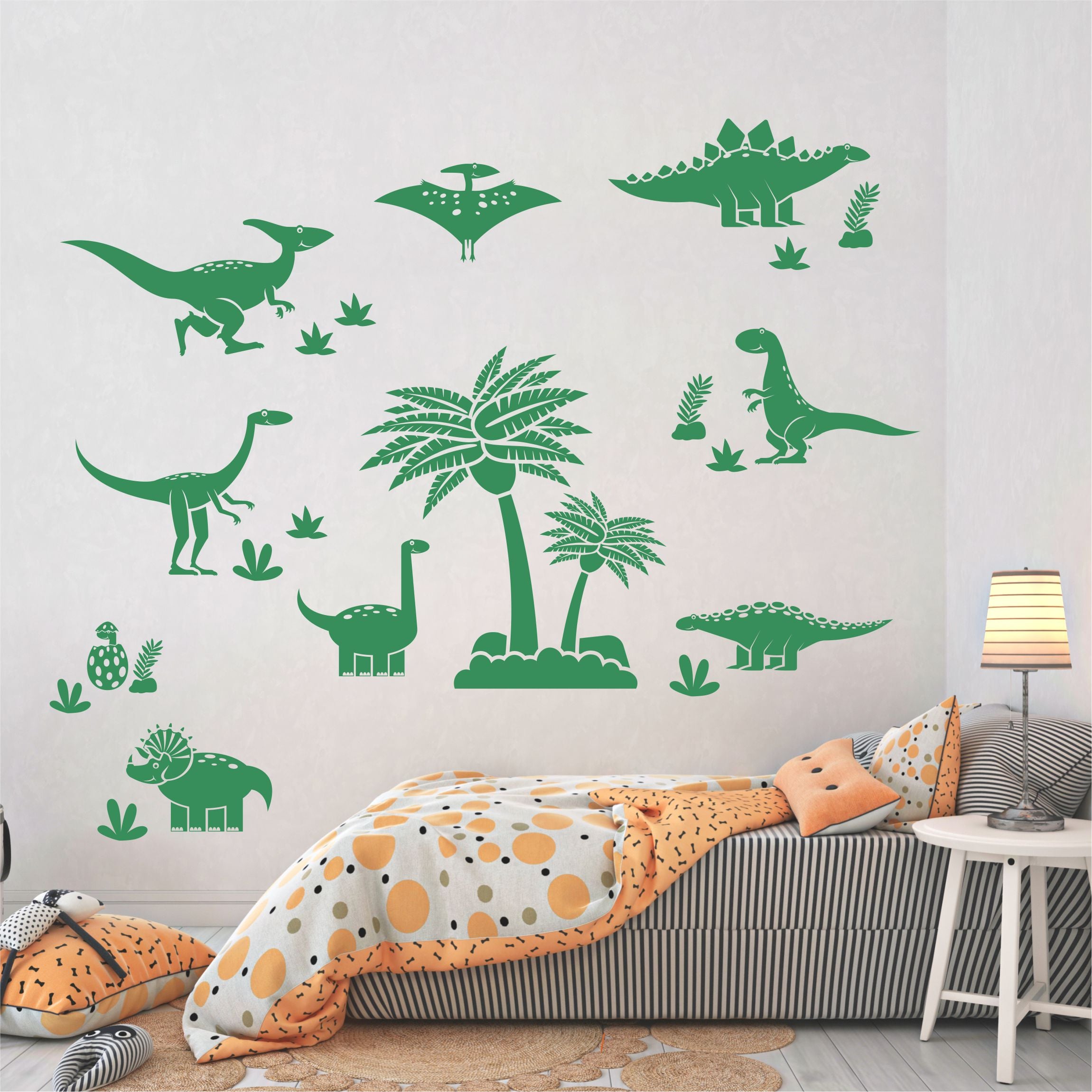 Aufkleber Wandtattoo Dinosaurier Steinzeit Dino Kinderzimmer Junge - FOTOFOL